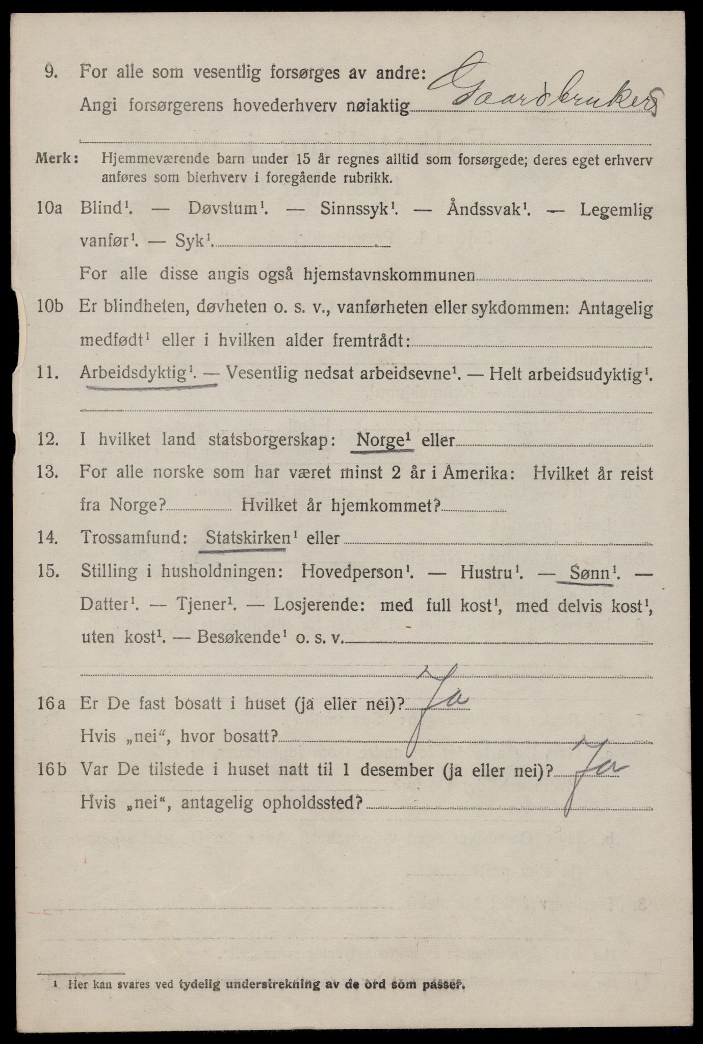 SAKO, 1920 census for Hjartdal, 1920, p. 2185