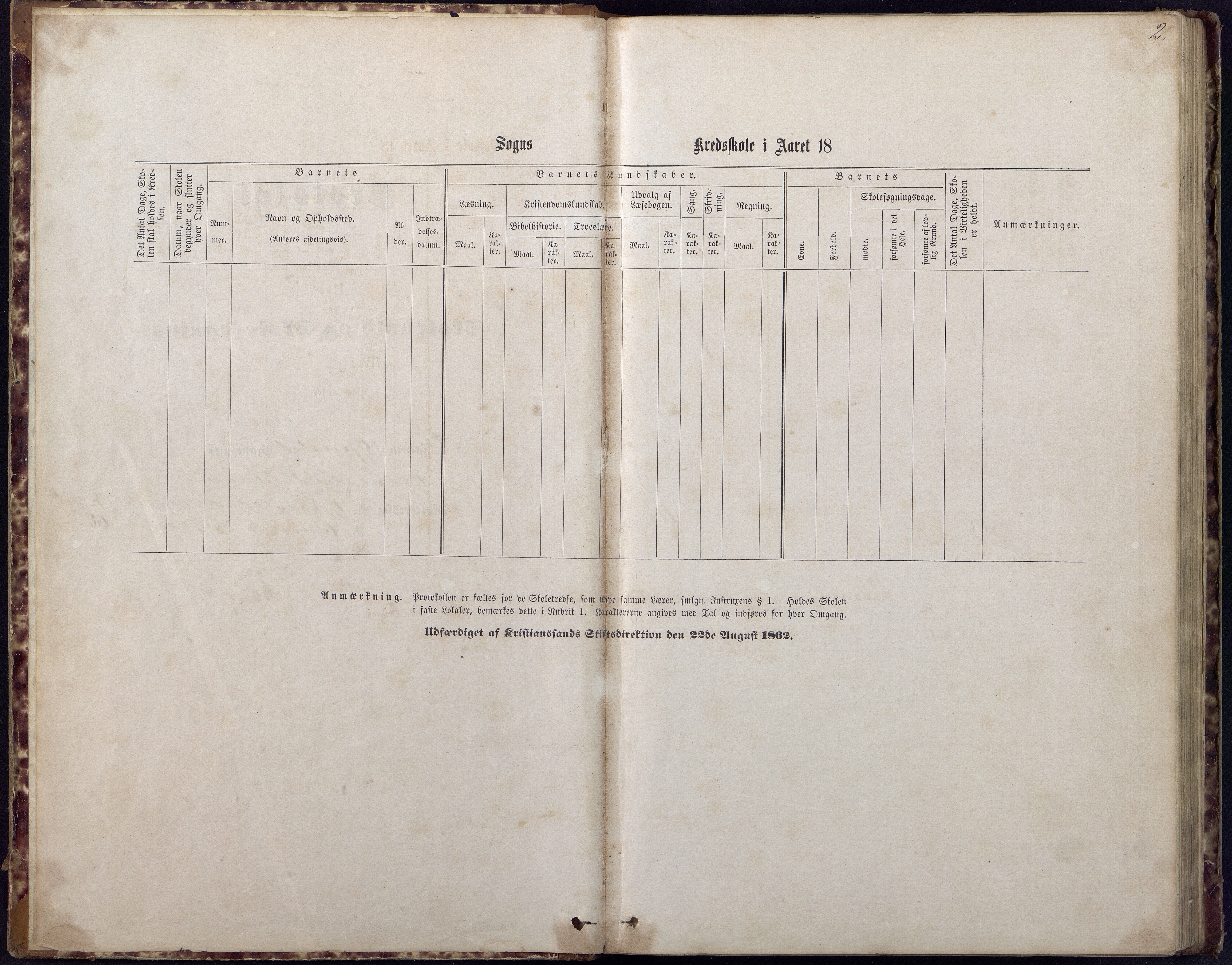 Gjerstad Kommune, Gjerstad Skole, AAMA/KA0911-550a/F02/L0005: Skoleprotokoll, 1863-1891, p. 2