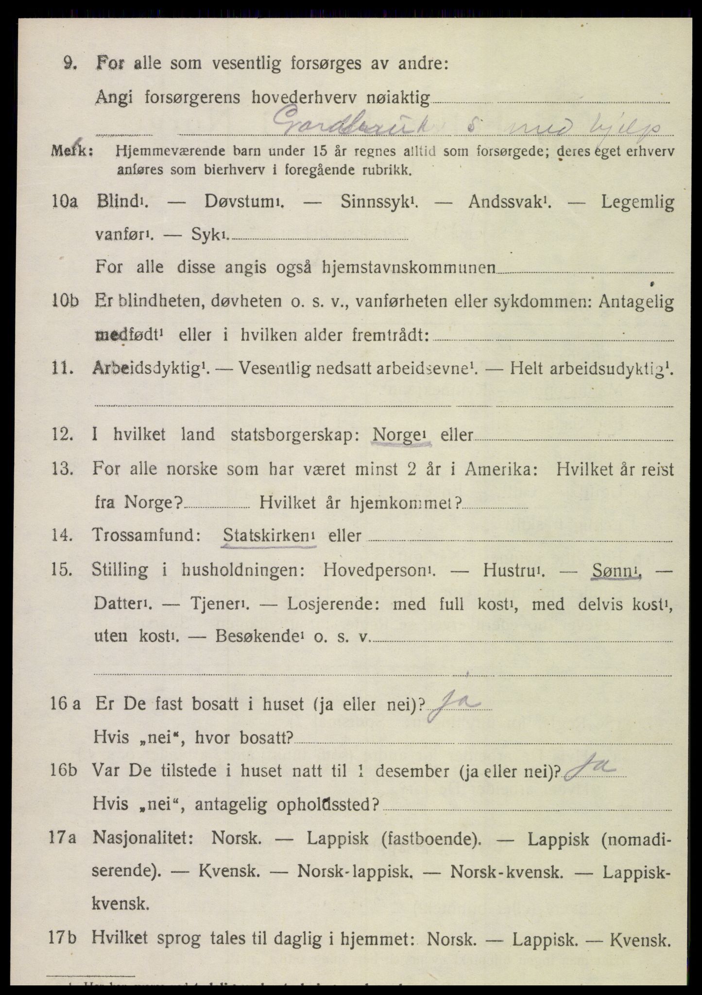 SAT, 1920 census for Frosta, 1920, p. 5841