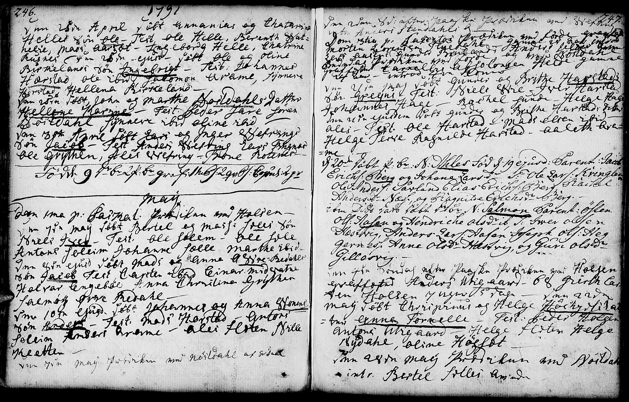 Førde sokneprestembete, AV/SAB-A-79901/H/Haa/Haaa/L0004: Parish register (official) no. A 4, 1781-1803, p. 246-247