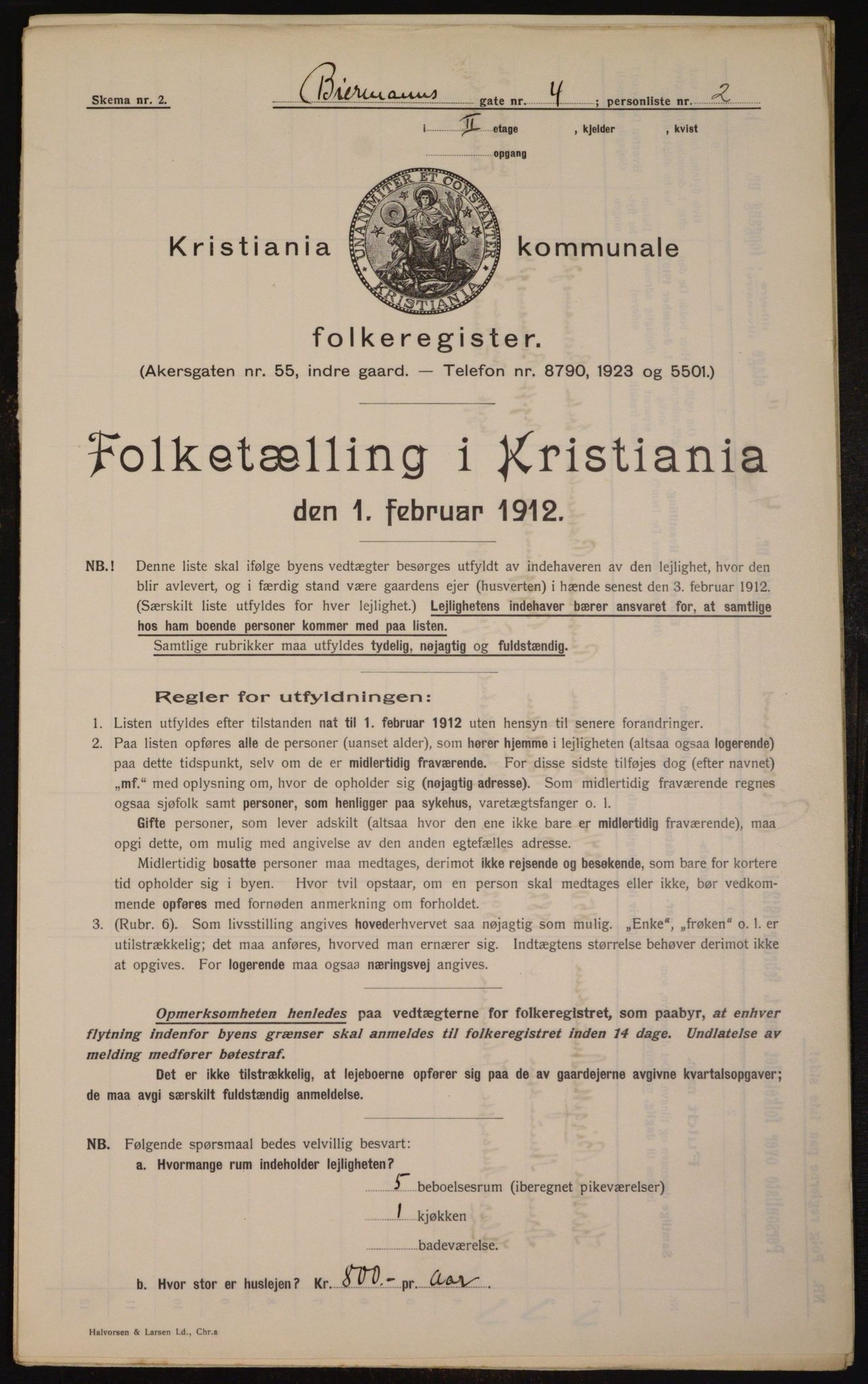 OBA, Municipal Census 1912 for Kristiania, 1912, p. 4791