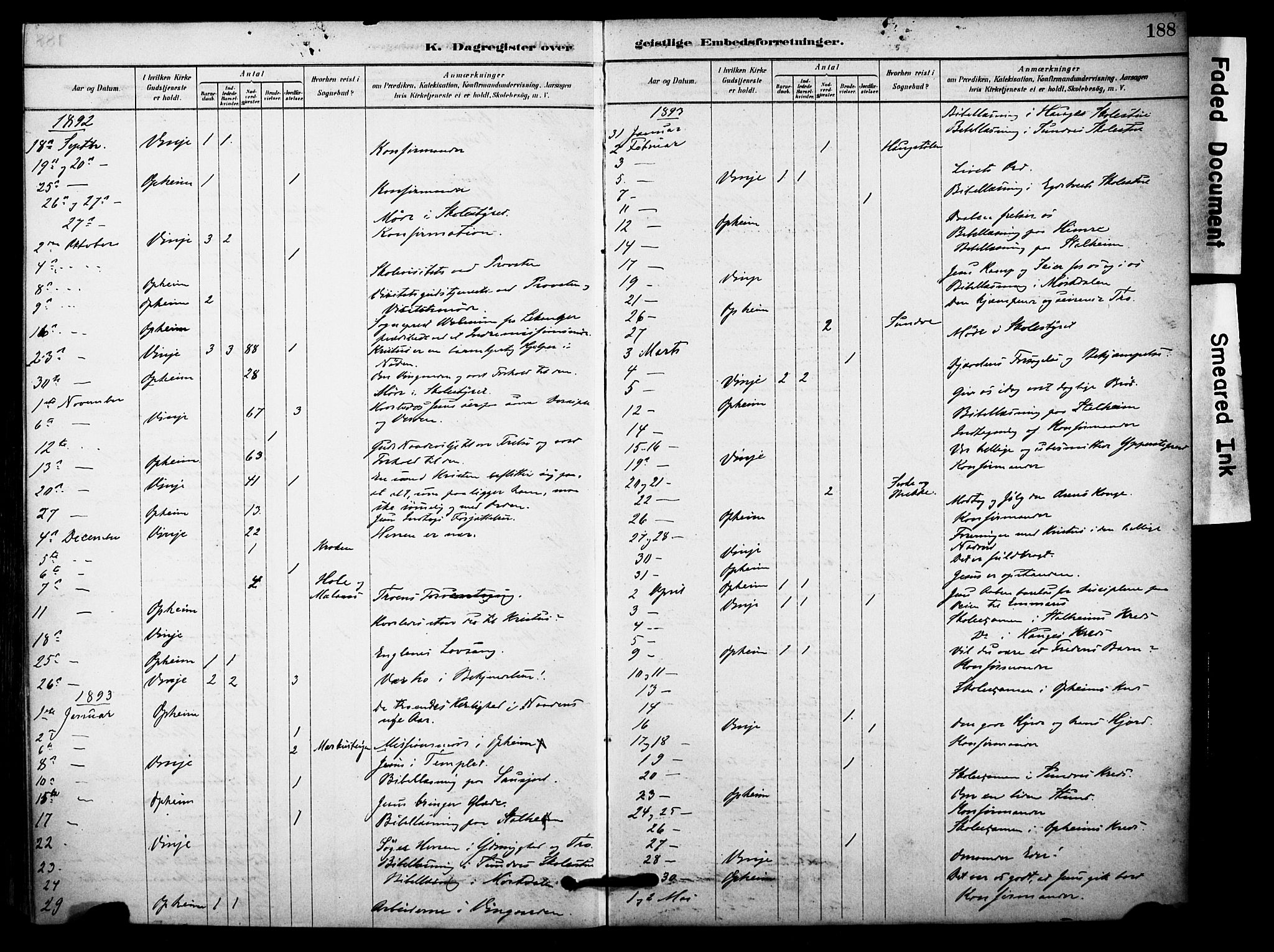 Vossestrand Sokneprestembete, AV/SAB-A-79101/H/Haa: Parish register (official) no. C 1, 1878-1903, p. 188