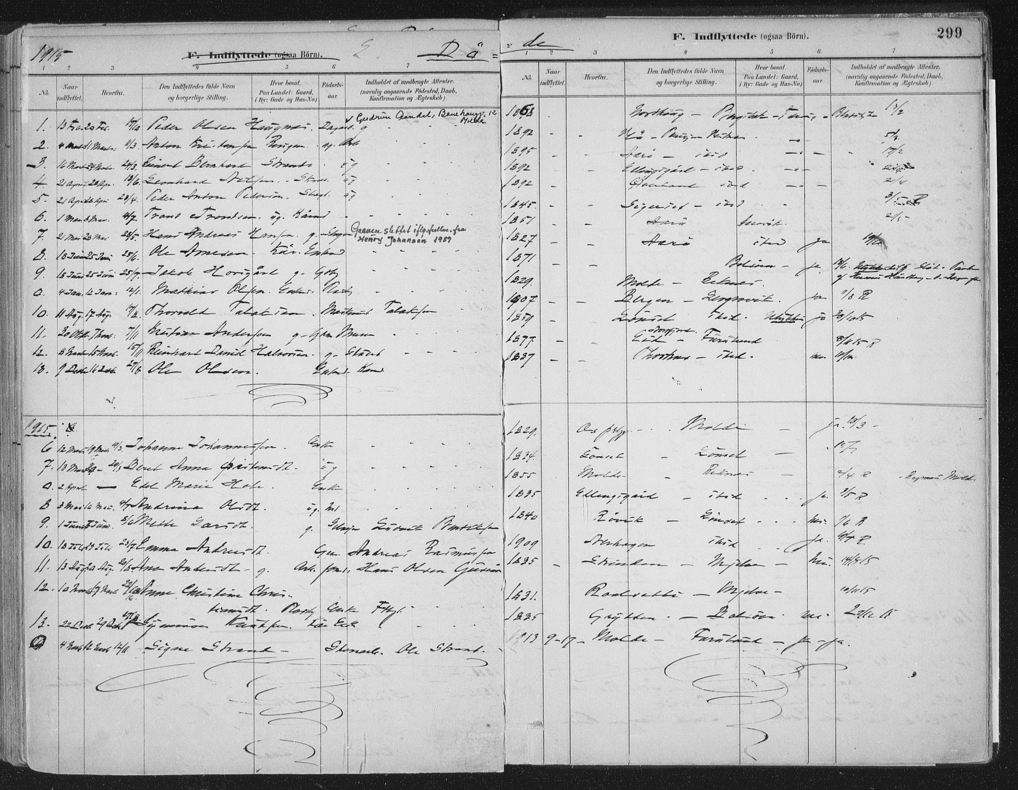 Ministerialprotokoller, klokkerbøker og fødselsregistre - Møre og Romsdal, AV/SAT-A-1454/555/L0658: Parish register (official) no. 555A09, 1887-1917, p. 299