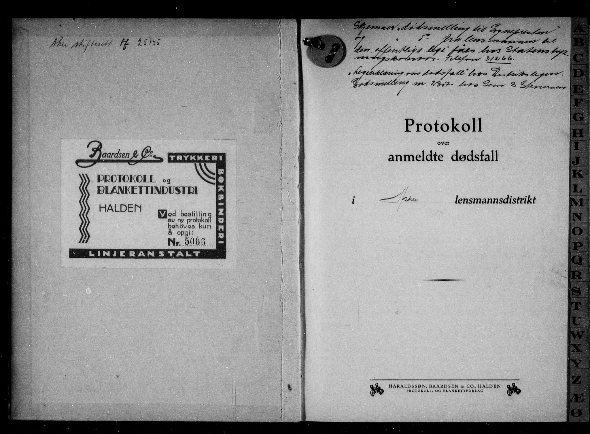 Asker lensmannskontor, AV/SAO-A-10244/H/Ha/Haa/L0006: Dødsanmeldelsesprotokoll, 1944-1946