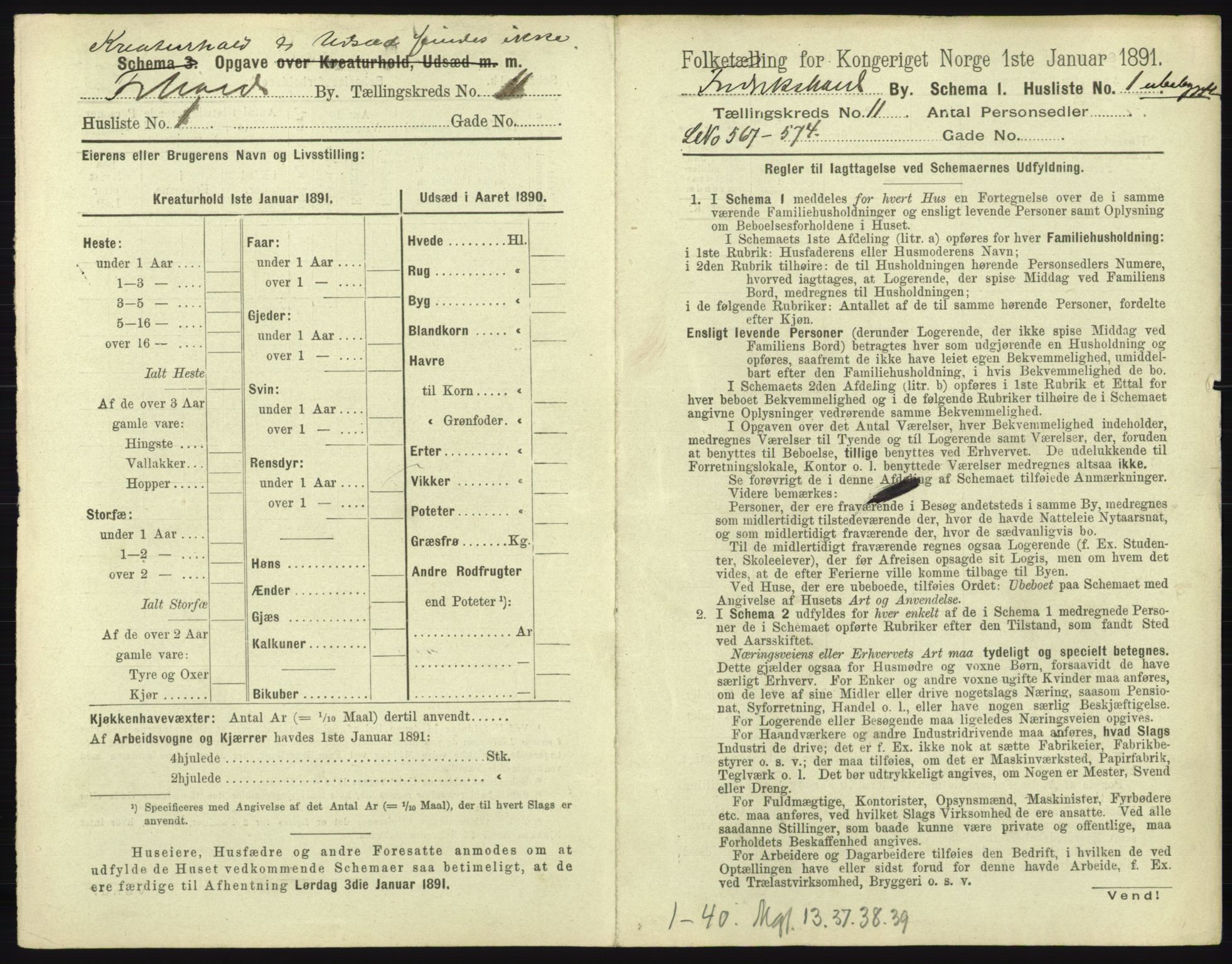 RA, 1891 census for 0101 Fredrikshald, 1891, p. 1038