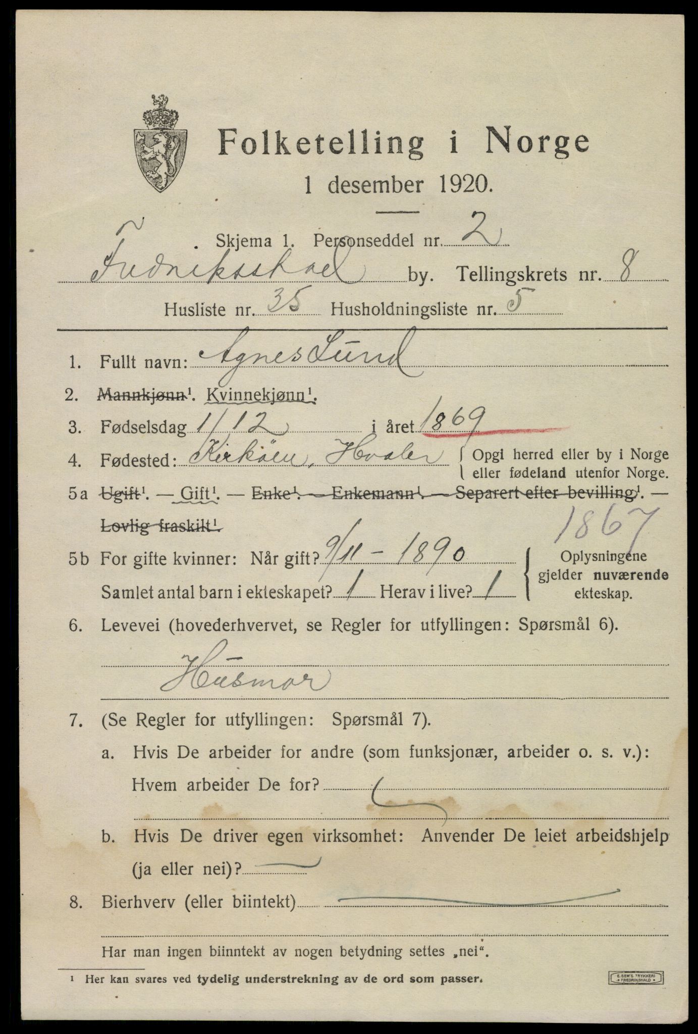 SAO, 1920 census for Fredrikstad, 1920, p. 24165