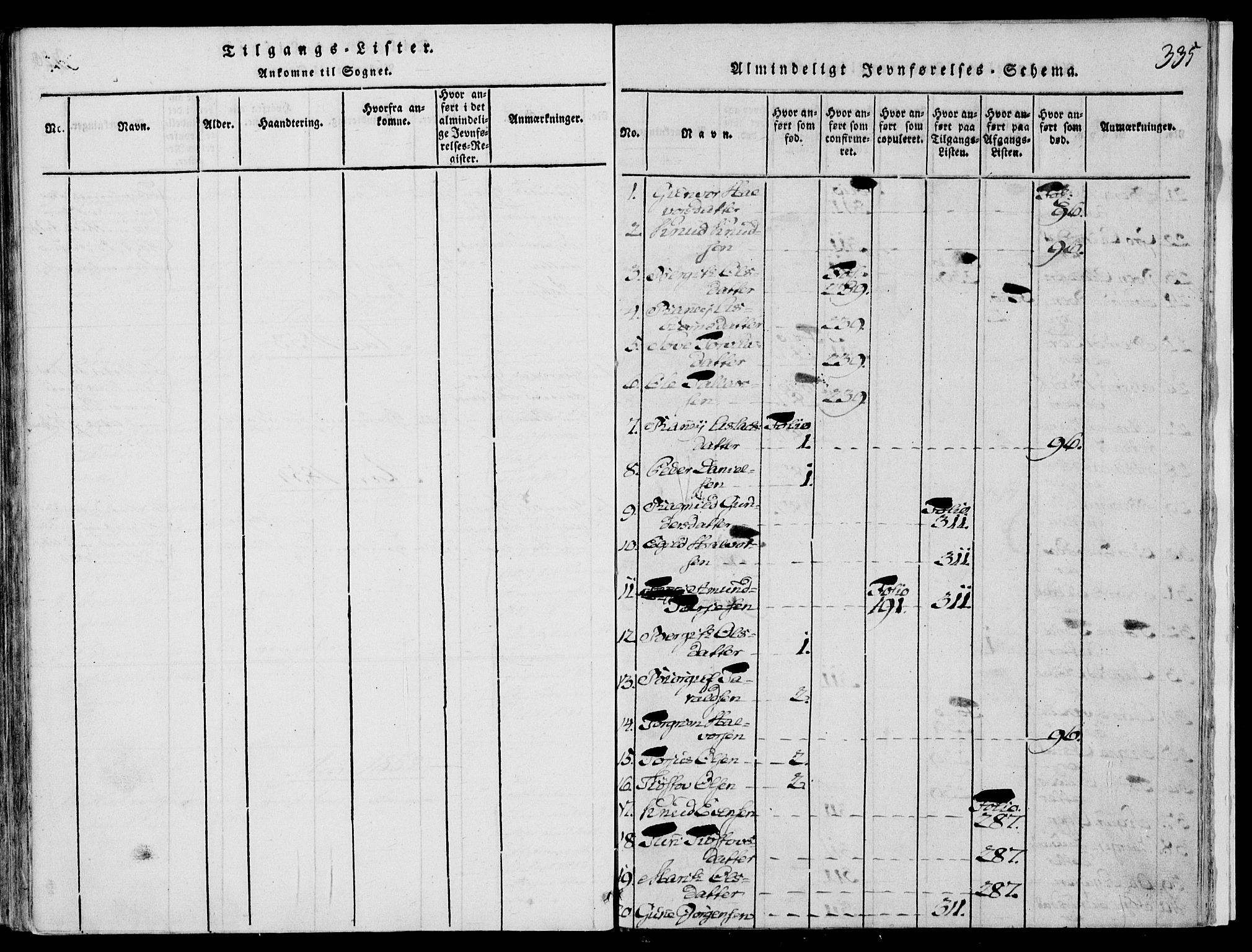 Fyresdal kirkebøker, SAKO/A-263/F/Fb/L0001: Parish register (official) no. II 1, 1815-1854, p. 335