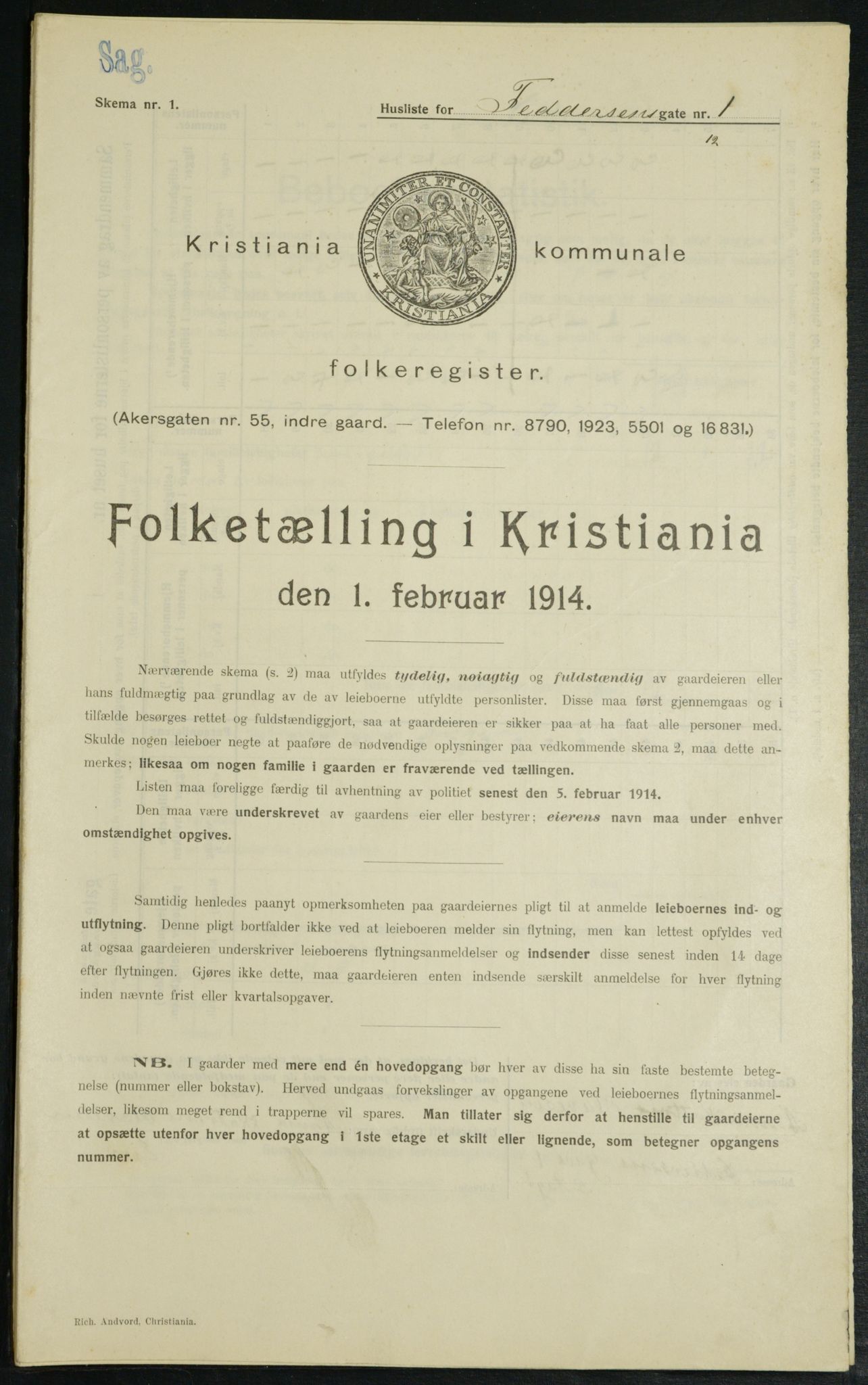 OBA, Municipal Census 1914 for Kristiania, 1914, p. 24139