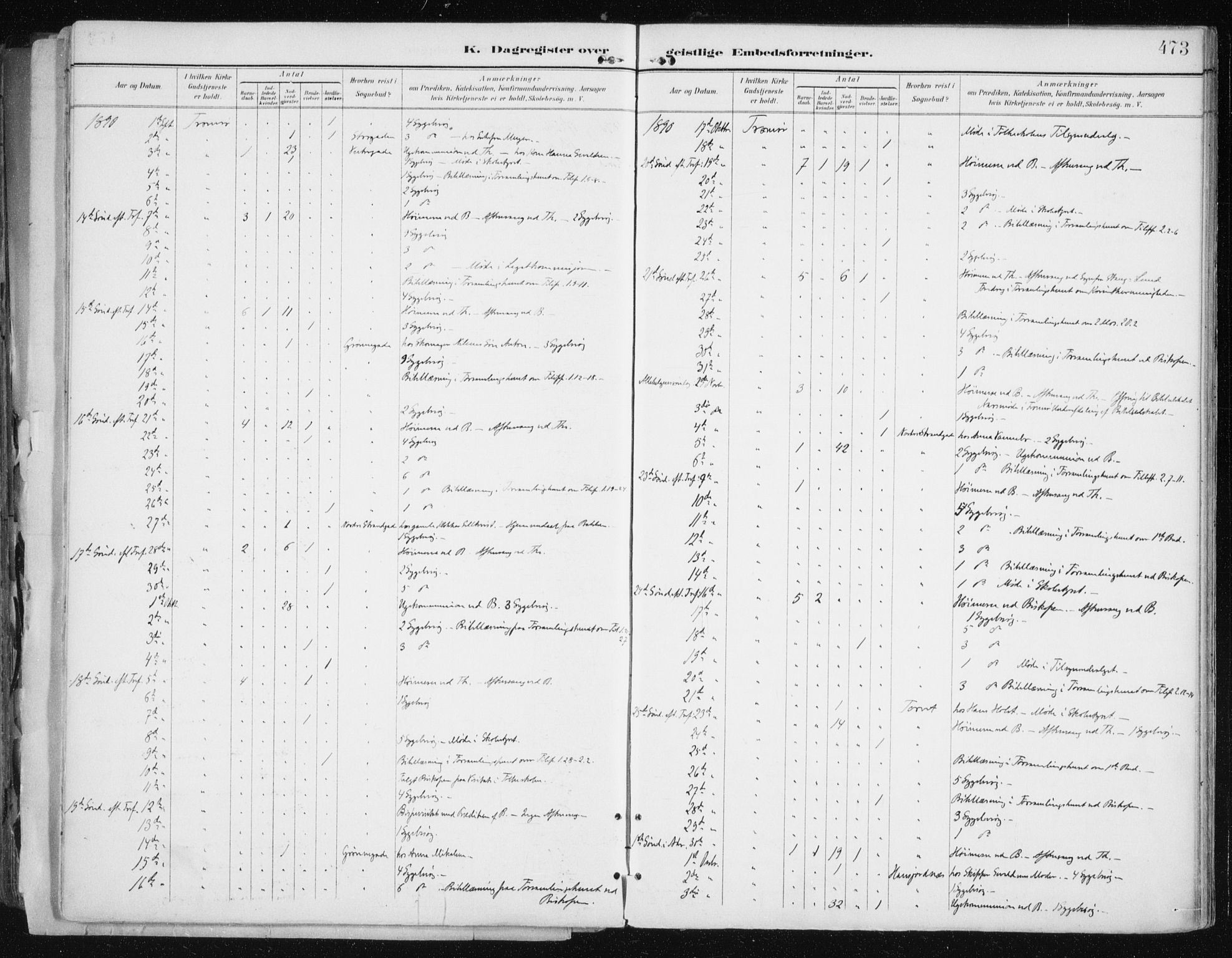 Tromsø sokneprestkontor/stiftsprosti/domprosti, AV/SATØ-S-1343/G/Ga/L0015kirke: Parish register (official) no. 15, 1889-1899, p. 473