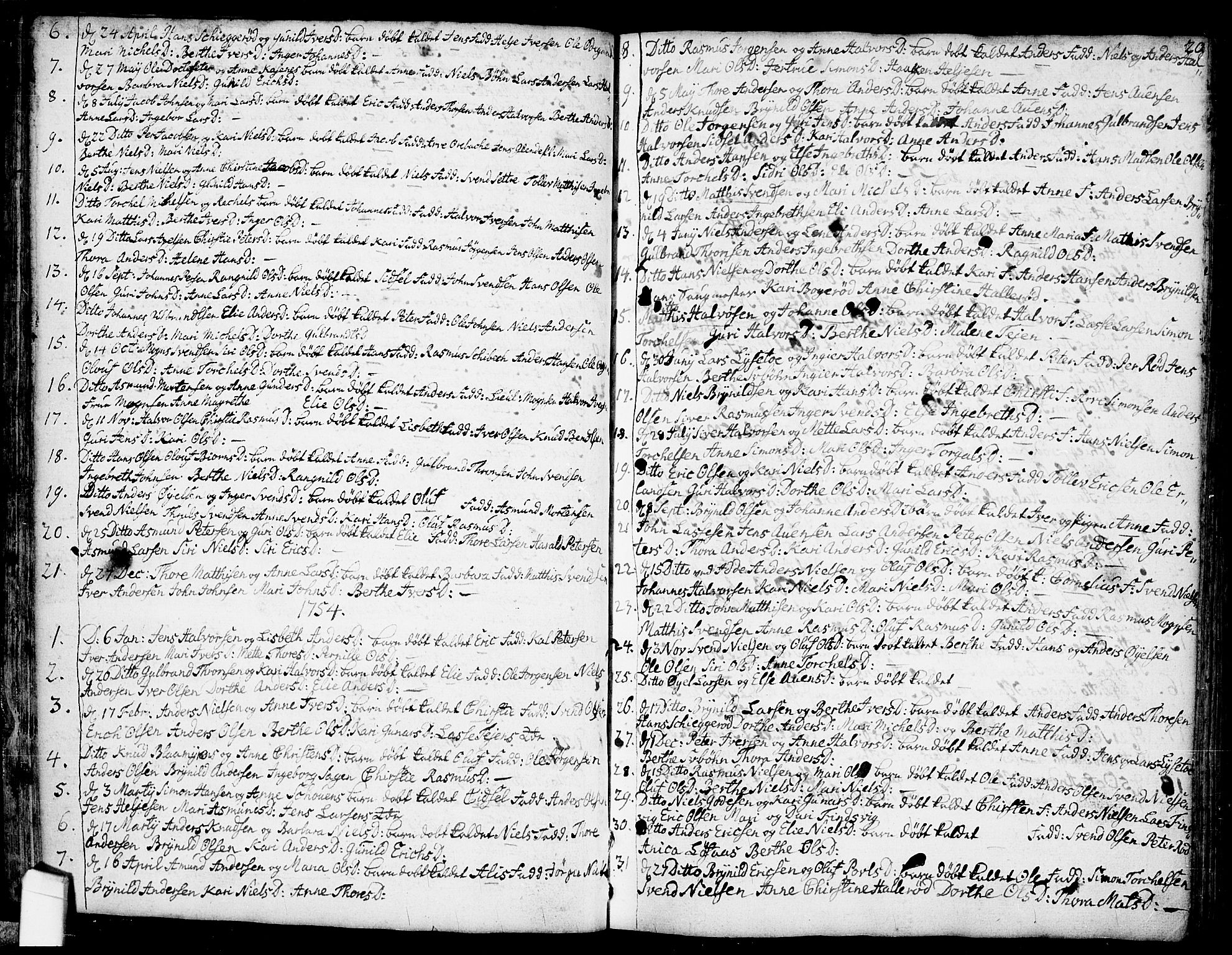 Idd prestekontor Kirkebøker, AV/SAO-A-10911/F/Fb/L0001: Parish register (official) no. II 1, 1720-1789, p. 20