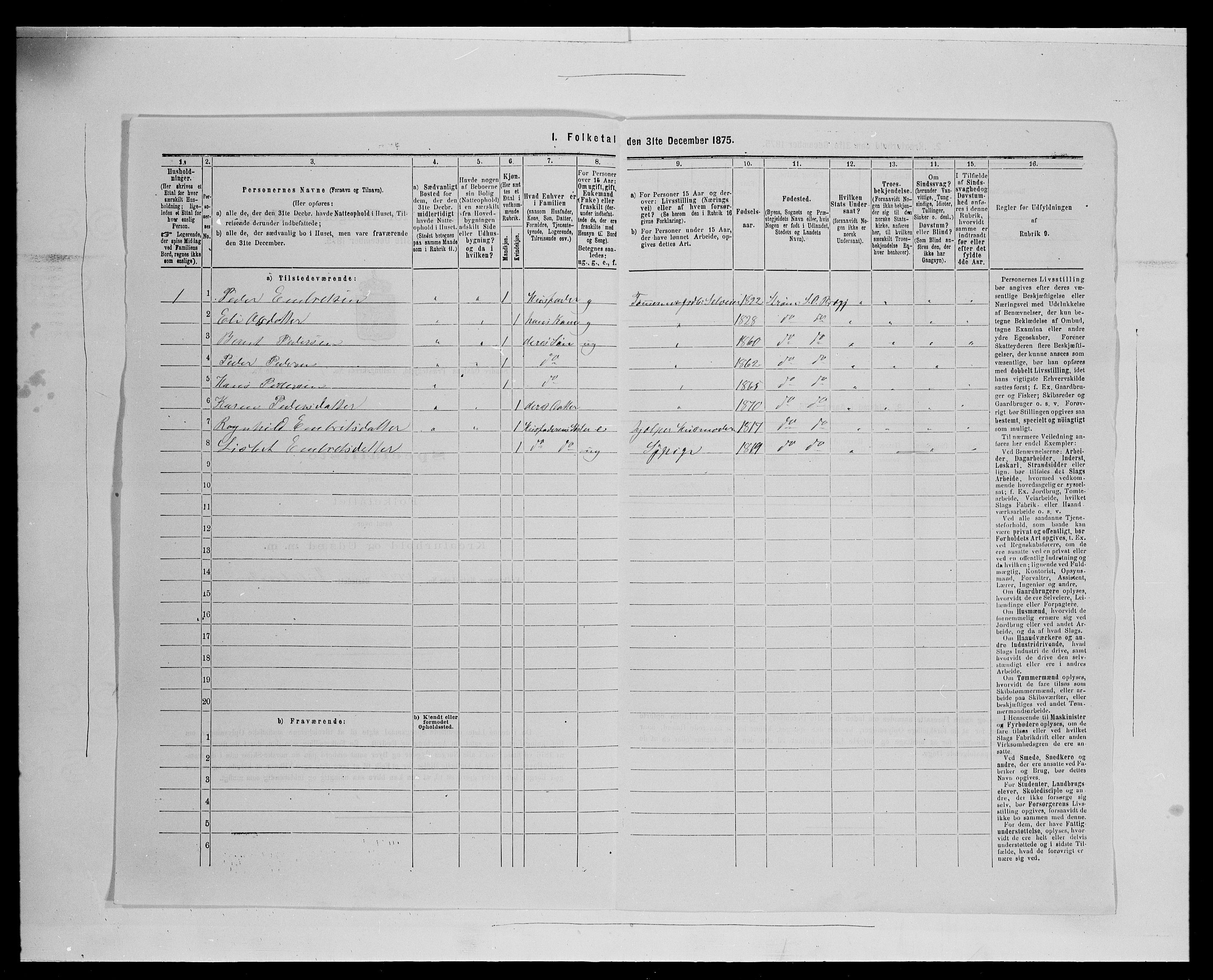 SAH, 1875 census for 0419P Sør-Odal, 1875, p. 197