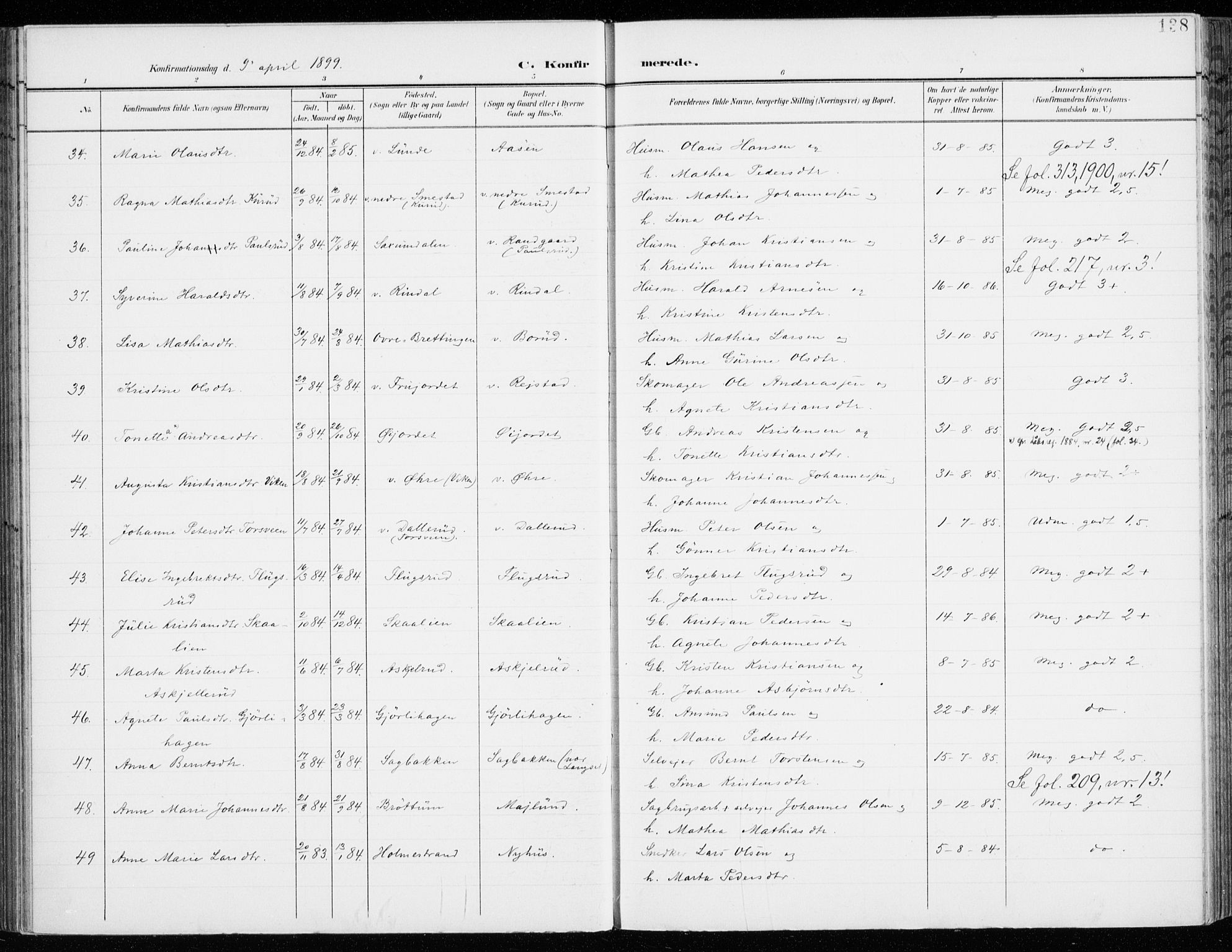 Fåberg prestekontor, AV/SAH-PREST-086/H/Ha/Haa/L0011: Parish register (official) no. 11, 1899-1913, p. 138