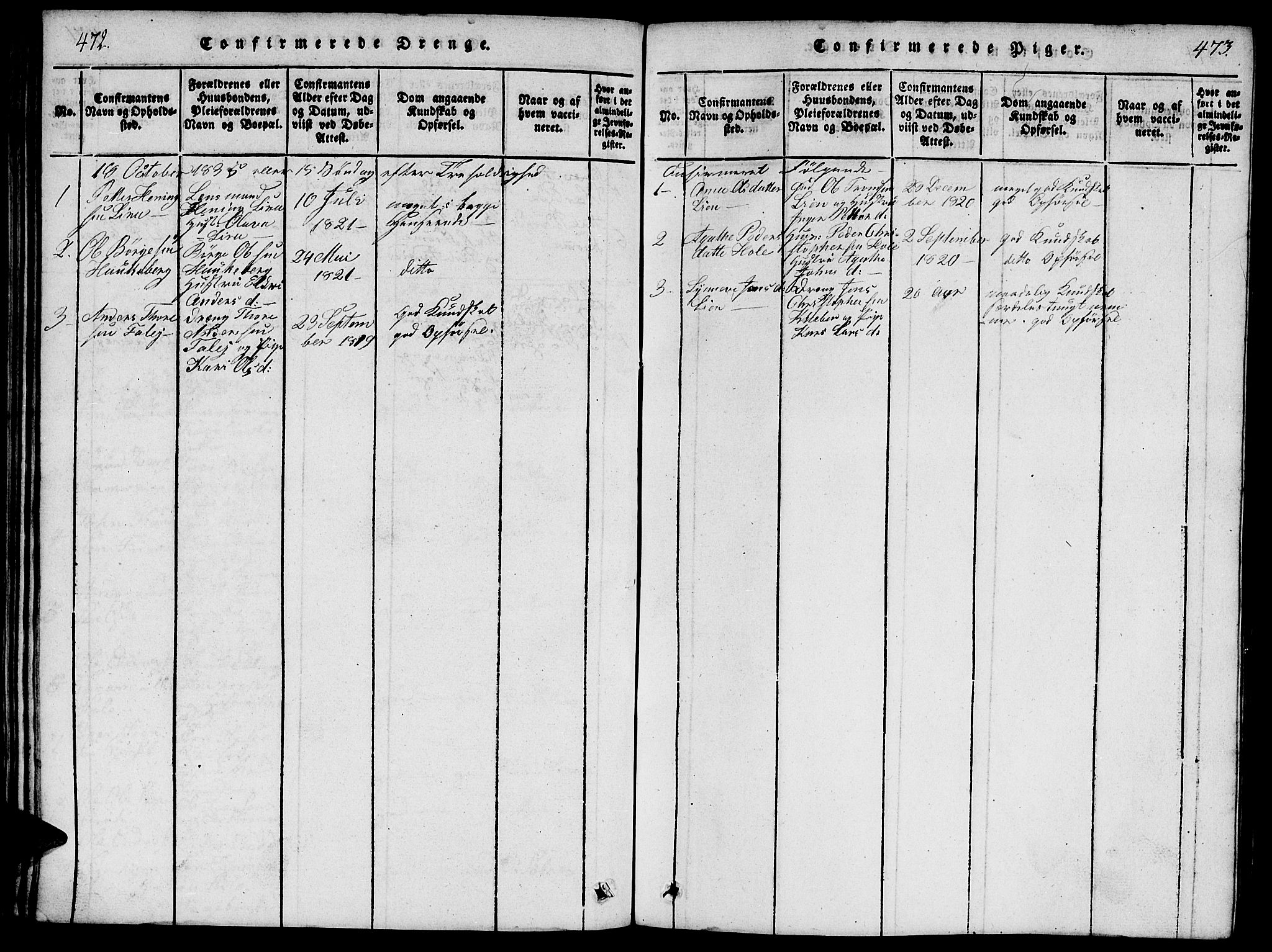 Ministerialprotokoller, klokkerbøker og fødselsregistre - Møre og Romsdal, AV/SAT-A-1454/542/L0558: Parish register (copy) no. 542C01, 1818-1836, p. 472-473