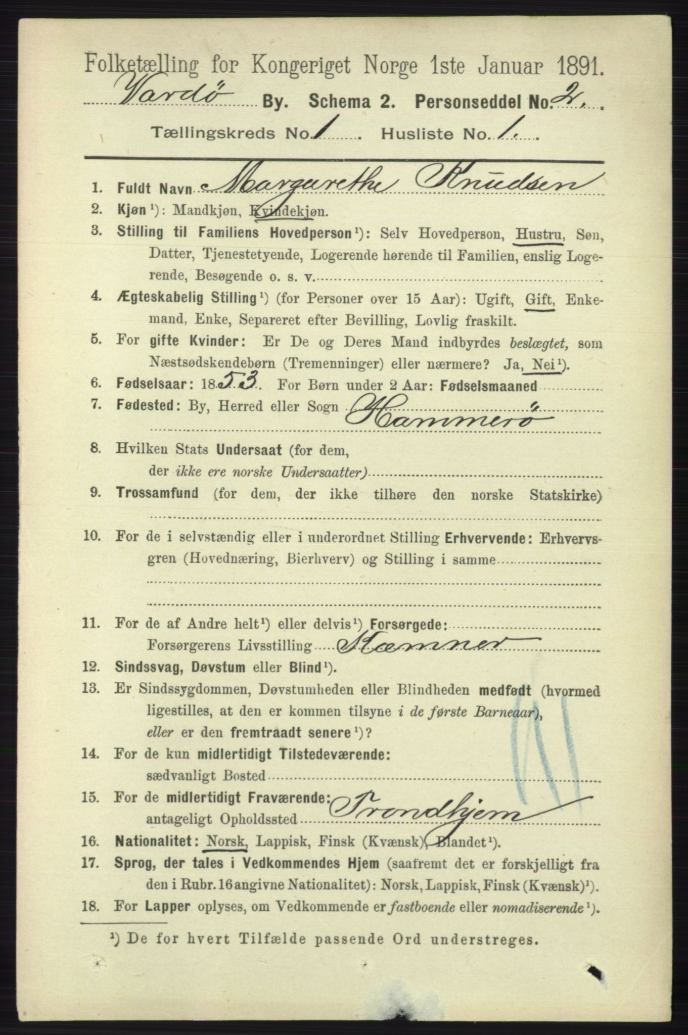 RA, 1891 census for 2002 Vardø, 1891, p. 170