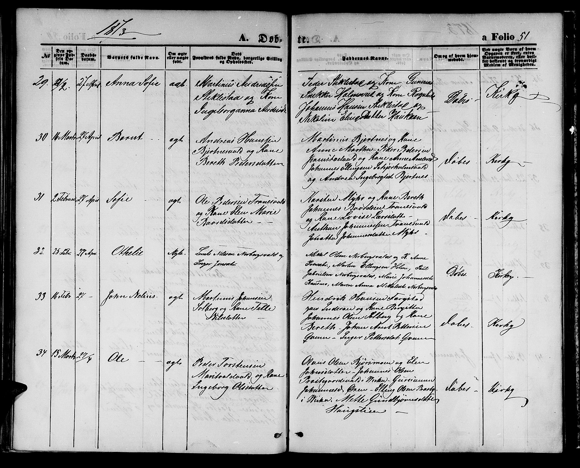 Ministerialprotokoller, klokkerbøker og fødselsregistre - Nord-Trøndelag, AV/SAT-A-1458/723/L0255: Parish register (copy) no. 723C03, 1869-1879, p. 51