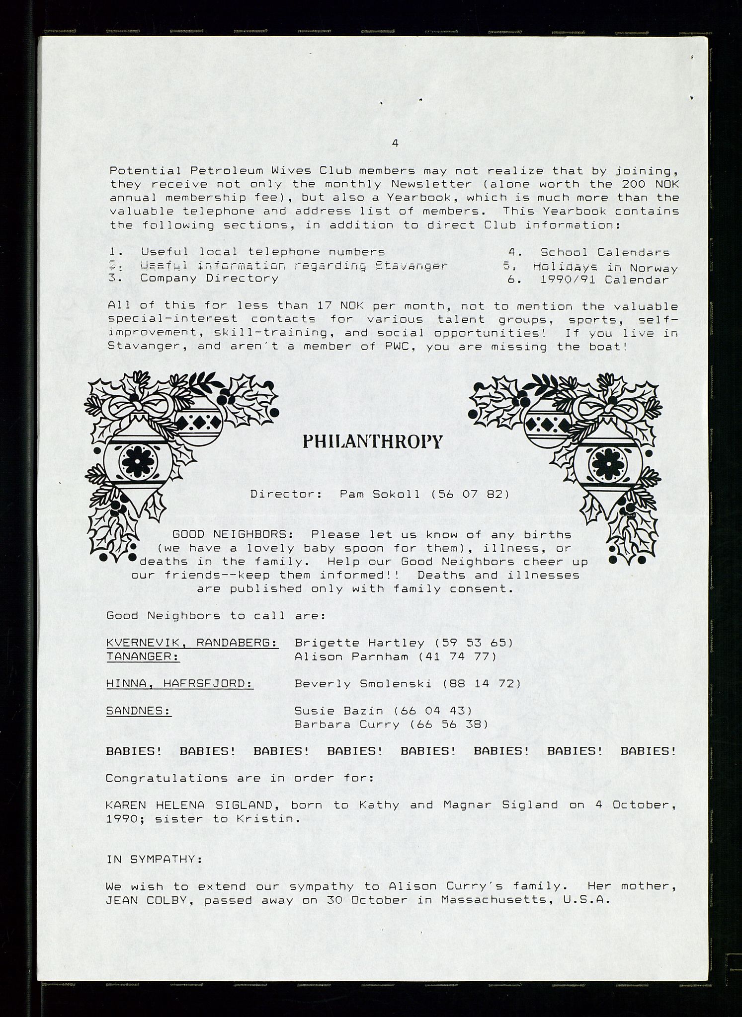 PA 1547 - Petroleum Wives Club, AV/SAST-A-101974/X/Xa/L0003: Newsletter, 1988-1994