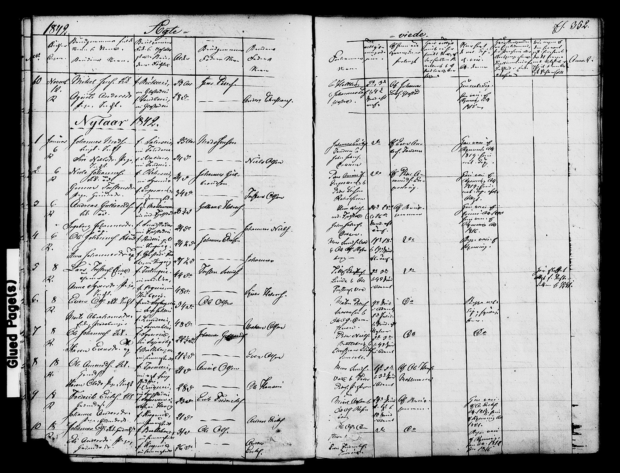Ringsaker prestekontor, SAH/PREST-014/K/Ka/L0008: Parish register (official) no. 8, 1837-1850, p. 352