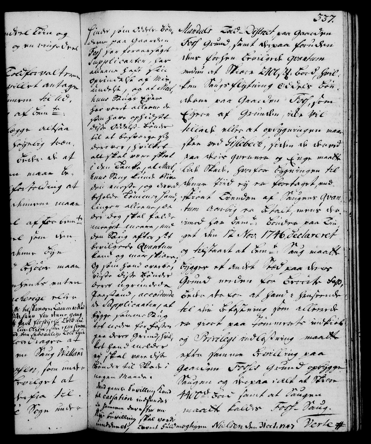 Rentekammeret, Kammerkanselliet, AV/RA-EA-3111/G/Gh/Gha/L0028: Norsk ekstraktmemorialprotokoll (merket RK 53.73), 1746-1748, p. 337