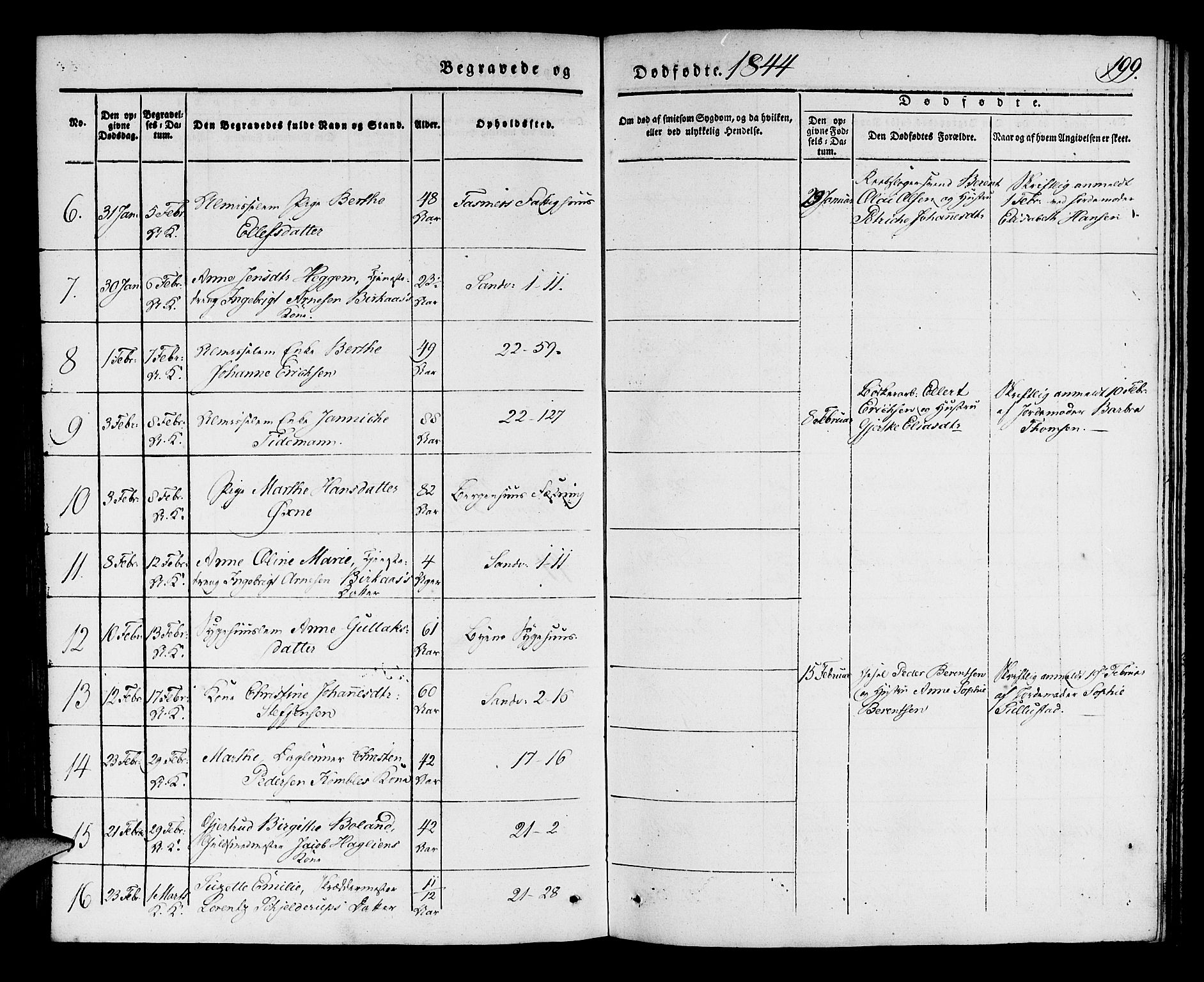 Korskirken sokneprestembete, AV/SAB-A-76101/H/Haa/L0043: Parish register (official) no. E 1, 1834-1848, p. 199