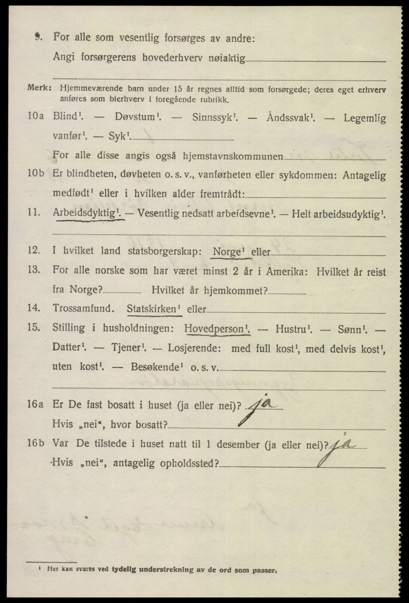 SAK, 1920 census for Vestre Moland, 1920, p. 4606