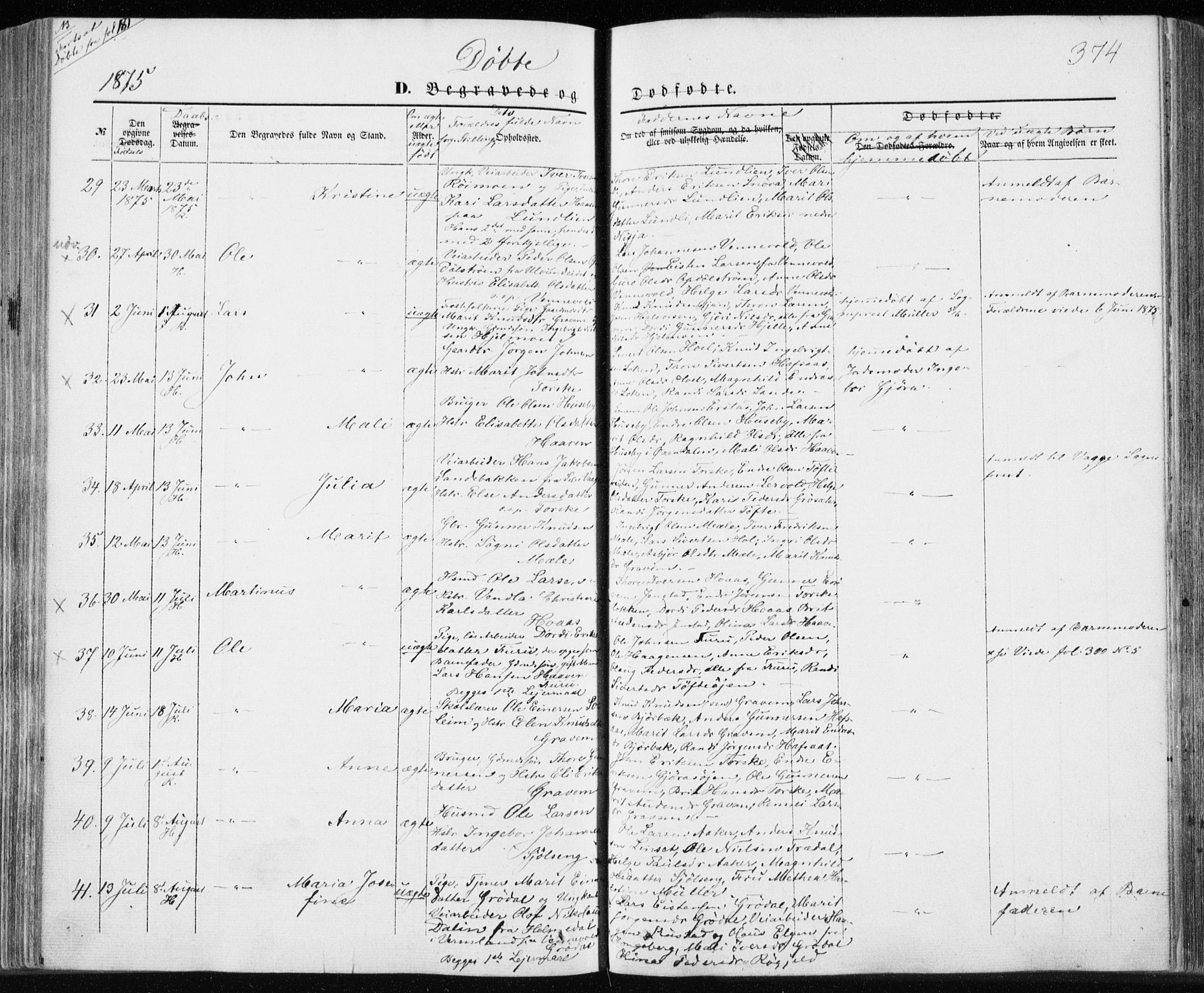 Ministerialprotokoller, klokkerbøker og fødselsregistre - Møre og Romsdal, AV/SAT-A-1454/590/L1013: Parish register (official) no. 590A05, 1847-1877, p. 374