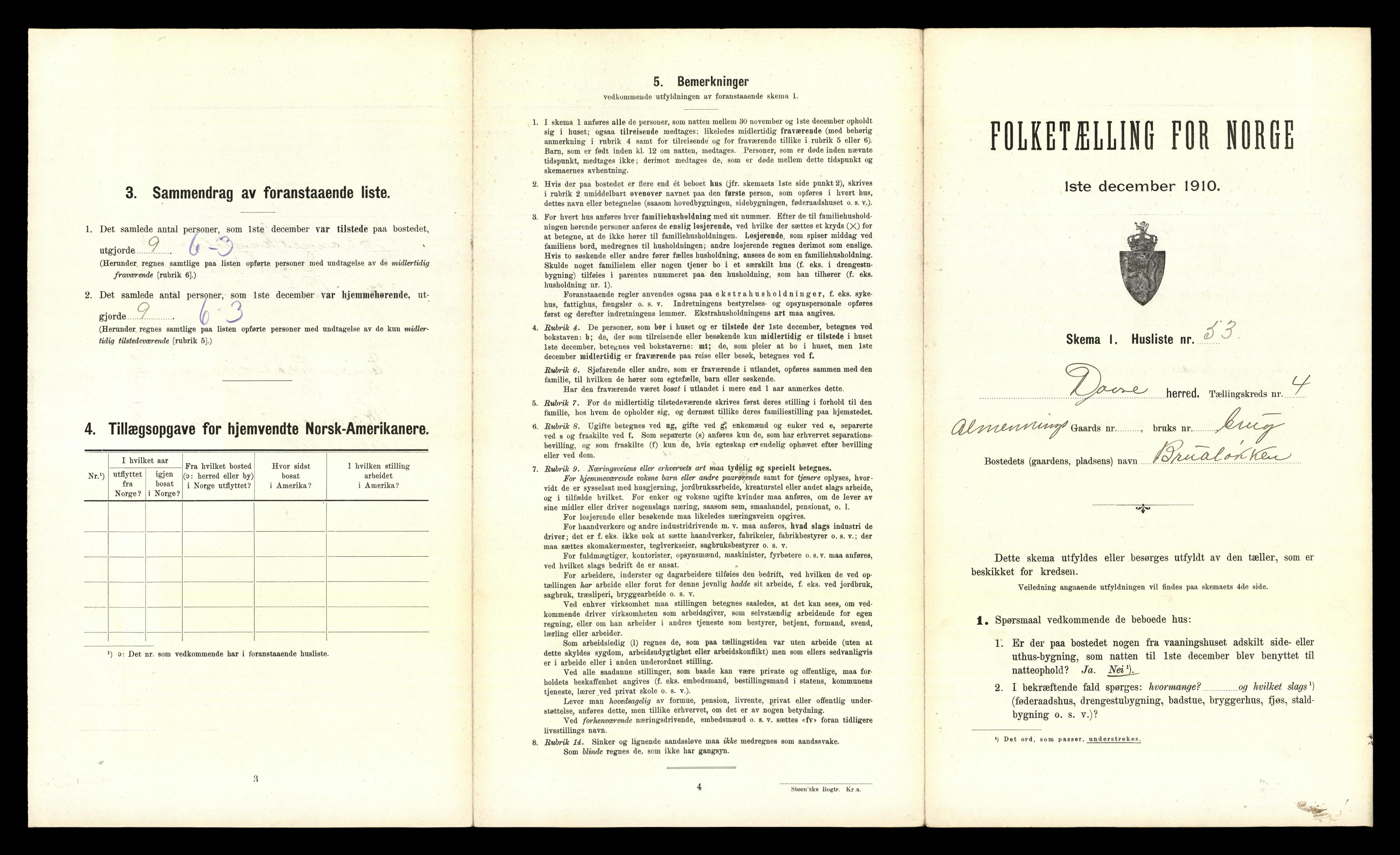 RA, 1910 census for Dovre, 1910, p. 655