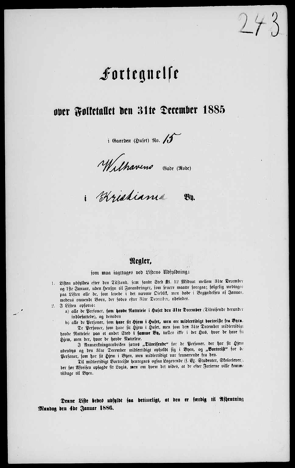 RA, 1885 census for 0301 Kristiania, 1885, p. 2190