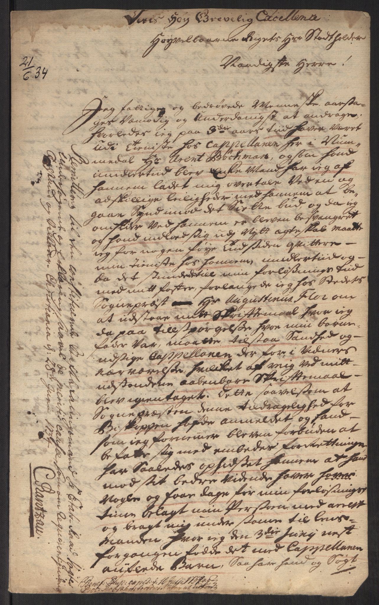 Stattholderembetet 1572-1771, AV/RA-EA-2870/Ef/L0107: Brev fra embetsmenn og andre, 1733-1734, p. 301