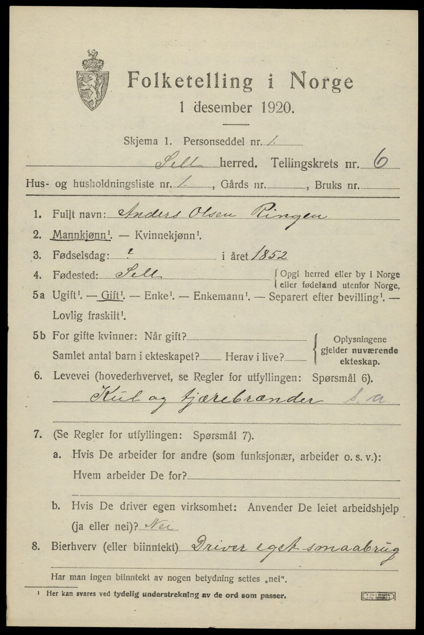 SAH, 1920 census for Sel, 1920, p. 5420