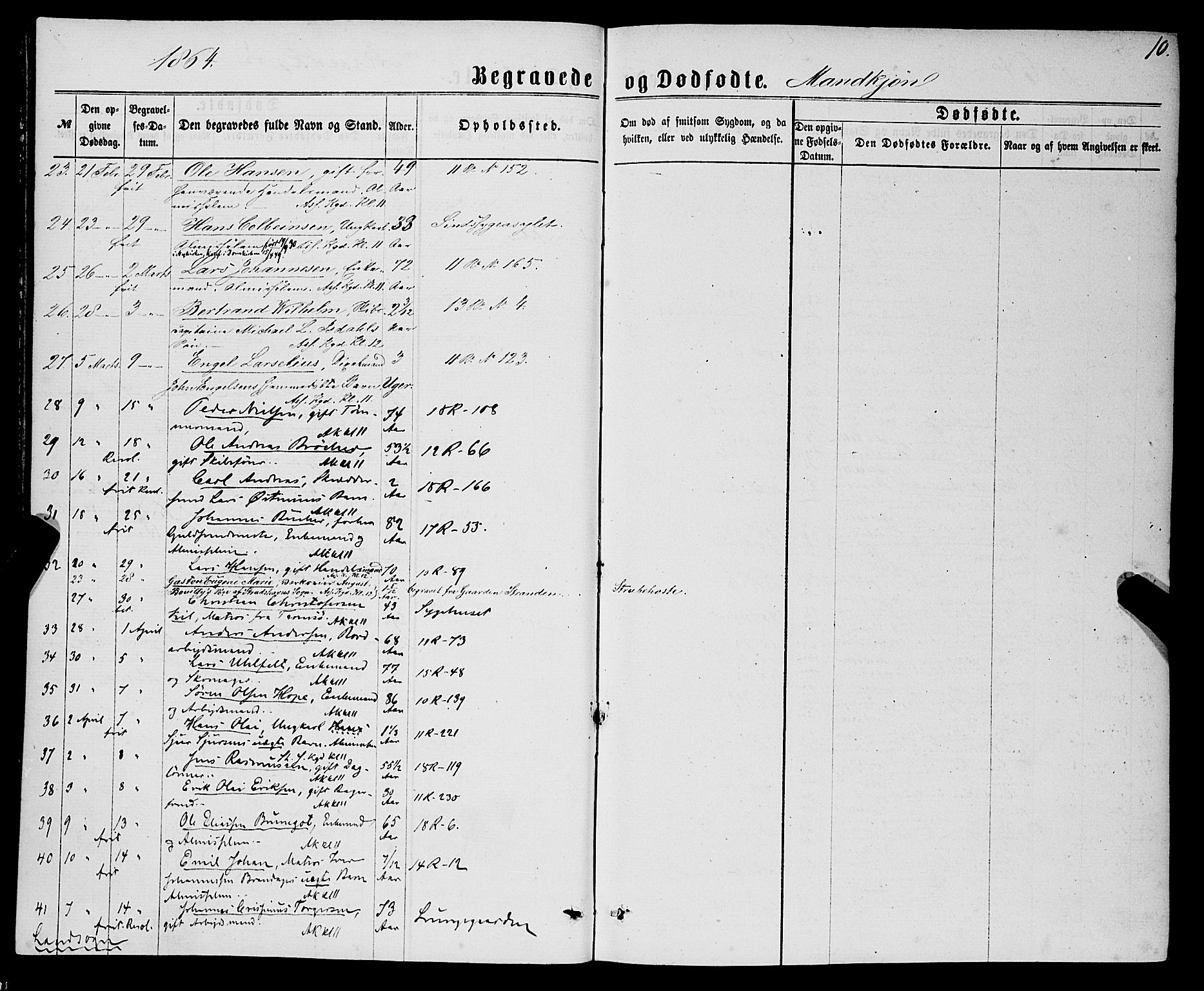 Domkirken sokneprestembete, AV/SAB-A-74801/H/Haa/L0042: Parish register (official) no. E 3, 1863-1876, p. 10