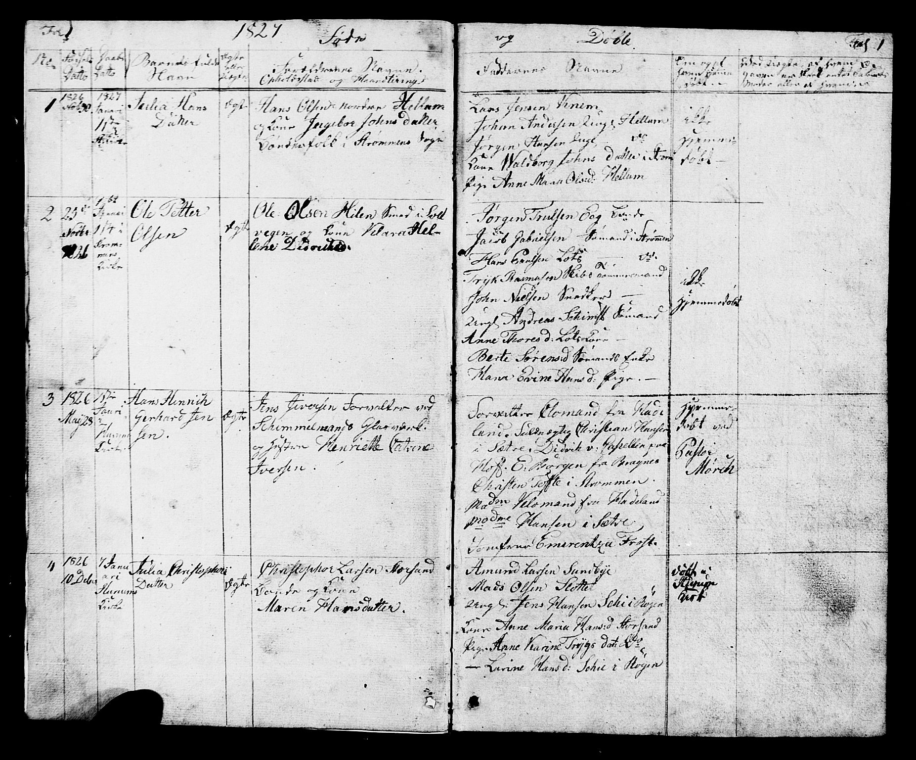 Hurum kirkebøker, AV/SAKO-A-229/G/Ga/L0002: Parish register (copy) no. I 2, 1827-1857, p. 1
