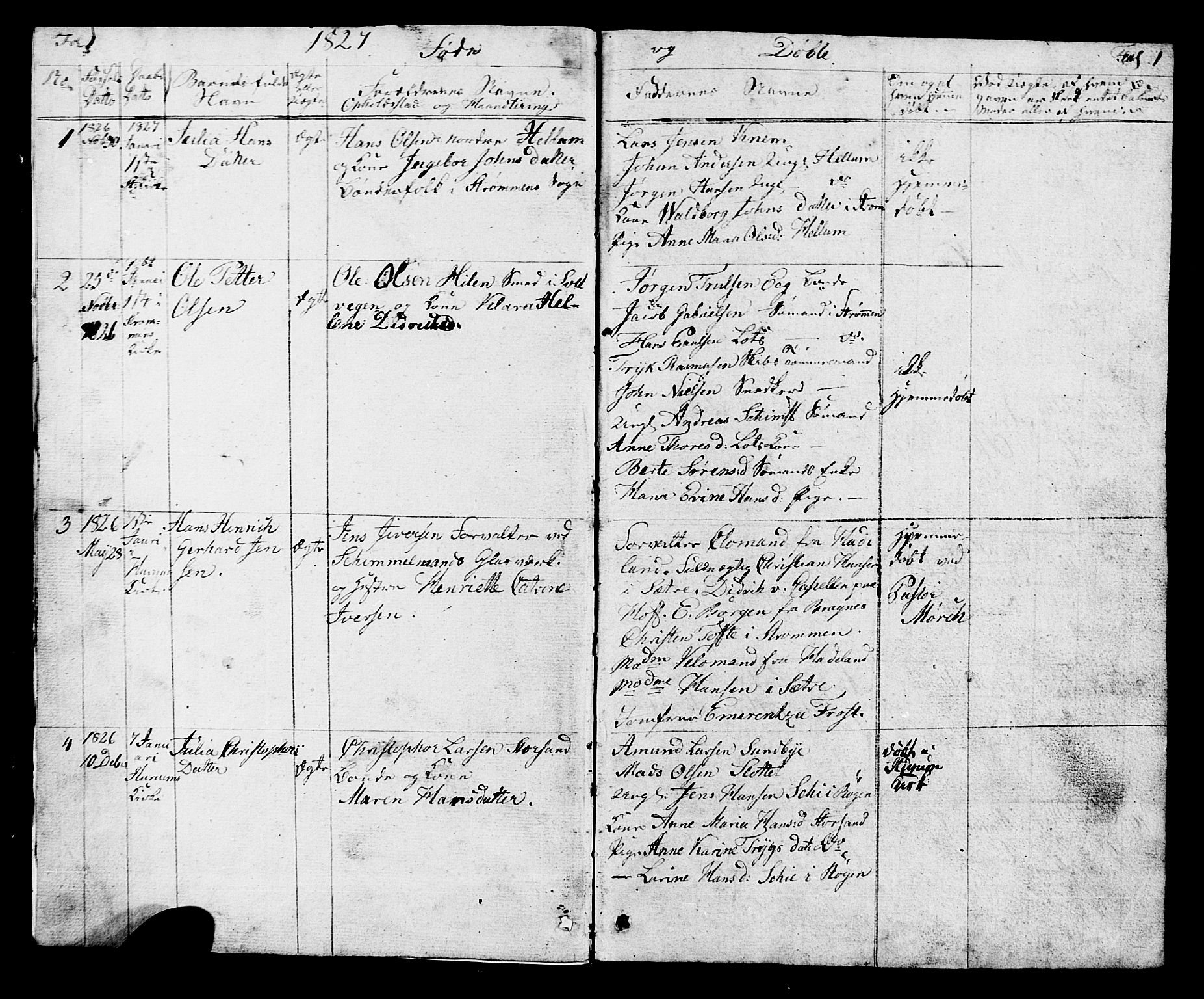 Hurum kirkebøker, SAKO/A-229/G/Ga/L0002: Parish register (copy) no. I 2, 1827-1857, p. 1