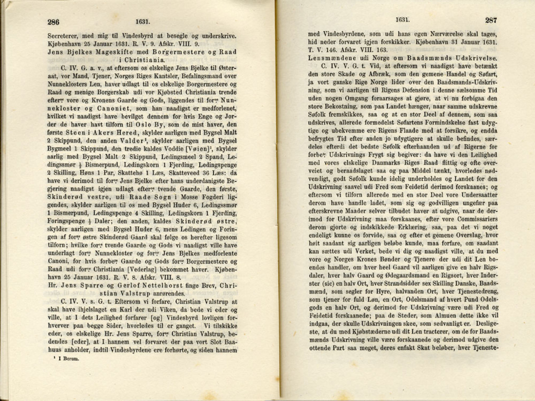 Publikasjoner utgitt av Det Norske Historiske Kildeskriftfond, PUBL/-/-/-: Norske Rigs-Registranter, bind 6, 1628-1634, p. 286-287