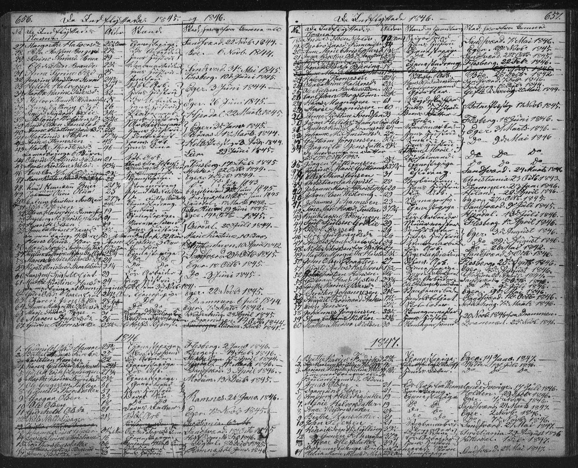 Kongsberg kirkebøker, AV/SAKO-A-22/G/Ga/L0002: Parish register (copy) no. 2, 1839-1858, p. 656-657