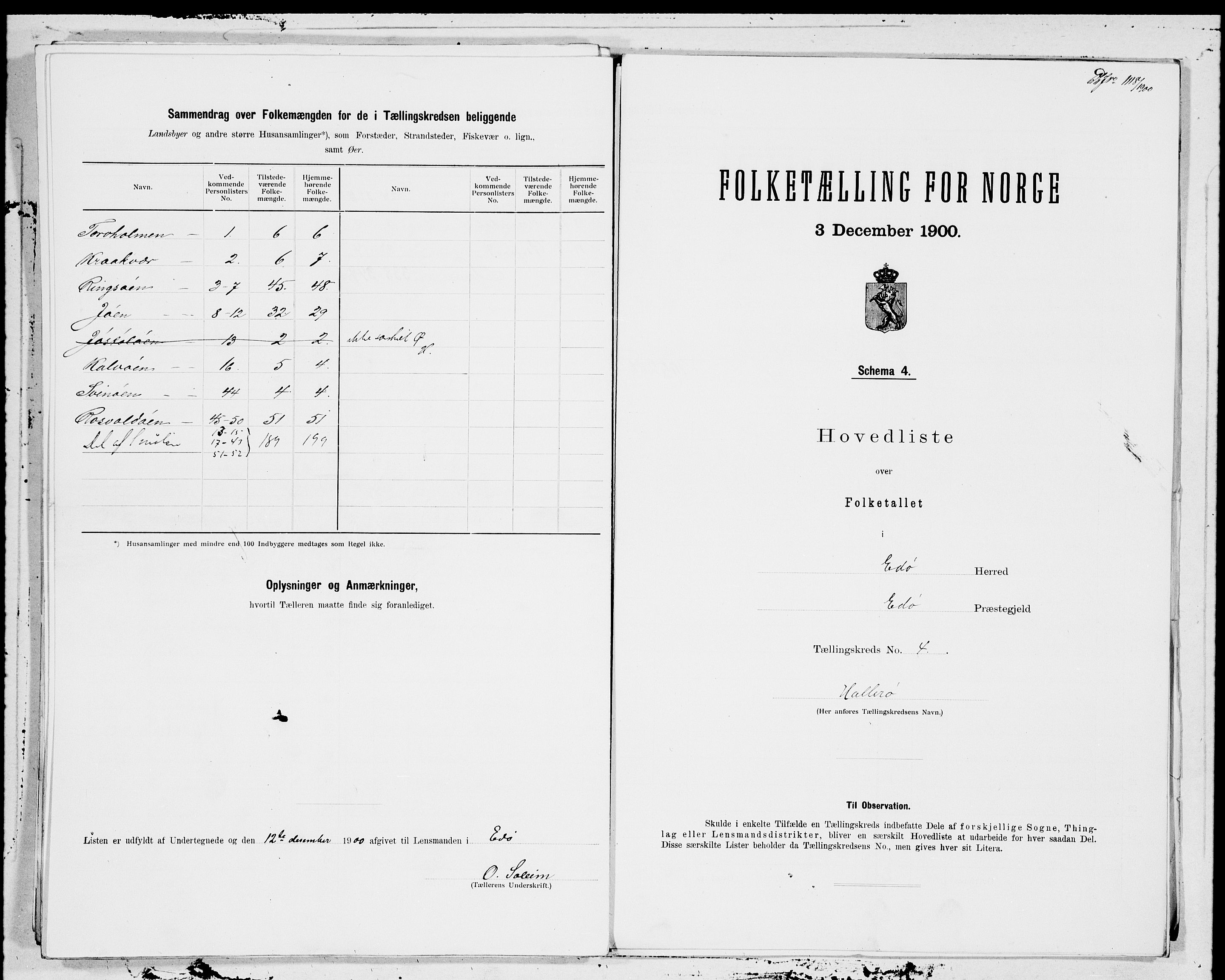 SAT, 1900 census for Edøy, 1900, p. 8