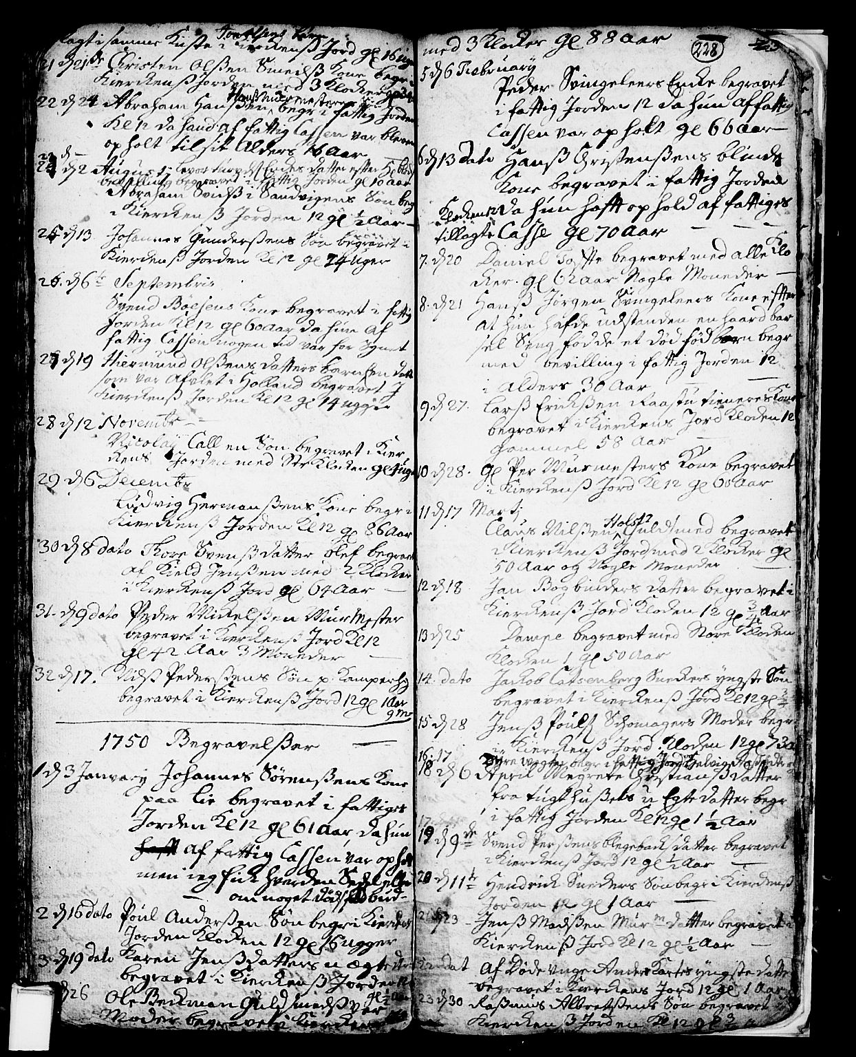 Skien kirkebøker, SAKO/A-302/F/Fa/L0002: Parish register (official) no. 2, 1716-1757, p. 228