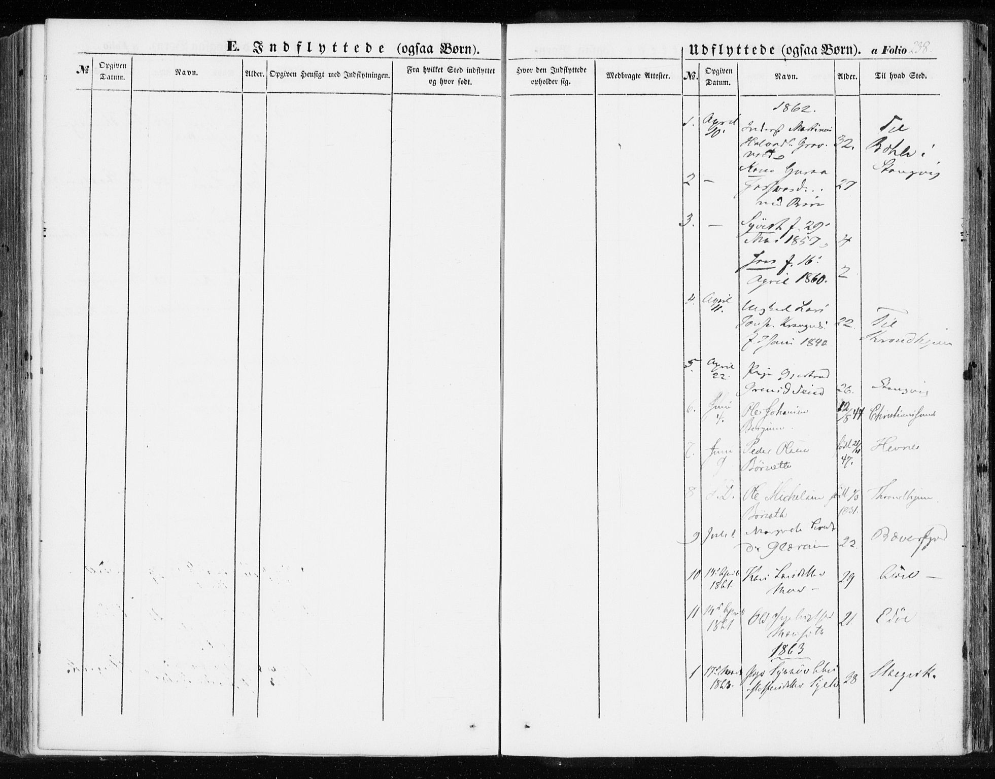 Ministerialprotokoller, klokkerbøker og fødselsregistre - Møre og Romsdal, SAT/A-1454/595/L1044: Parish register (official) no. 595A06, 1852-1863, p. 238
