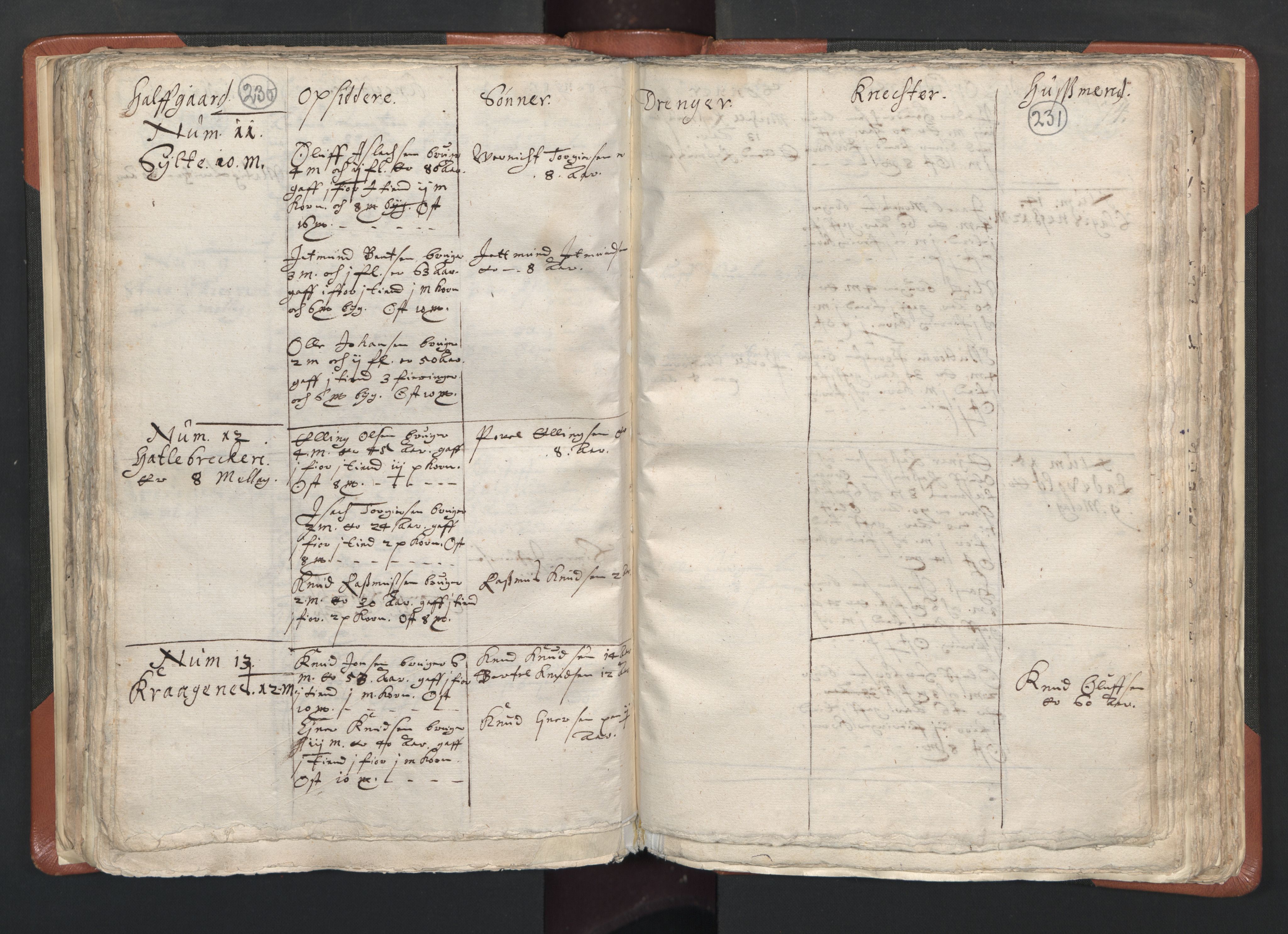 RA, Vicar's Census 1664-1666, no. 26: Sunnmøre deanery, 1664-1666, p. 230-231