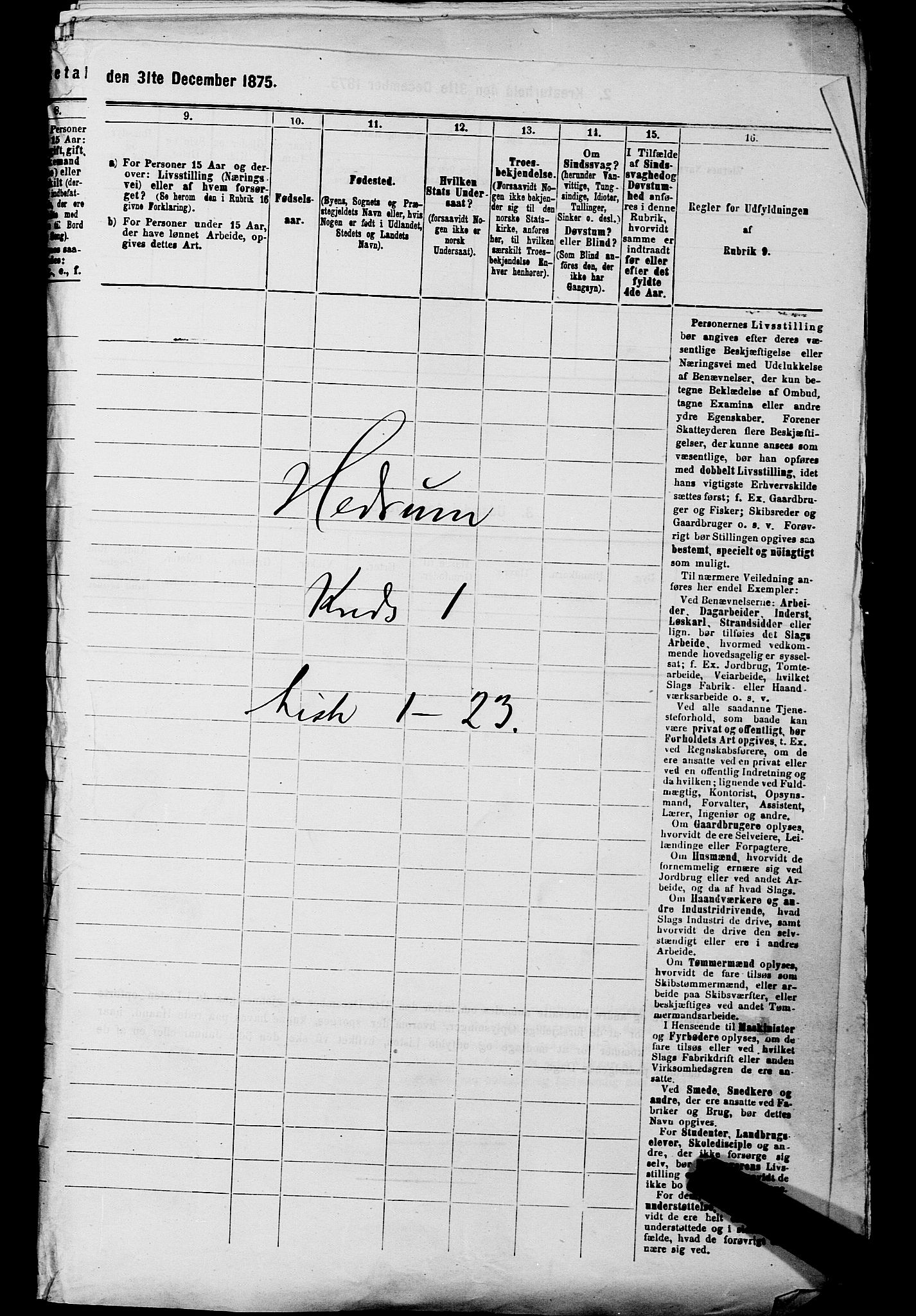 SAKO, 1875 census for 0727P Hedrum, 1875, p. 67