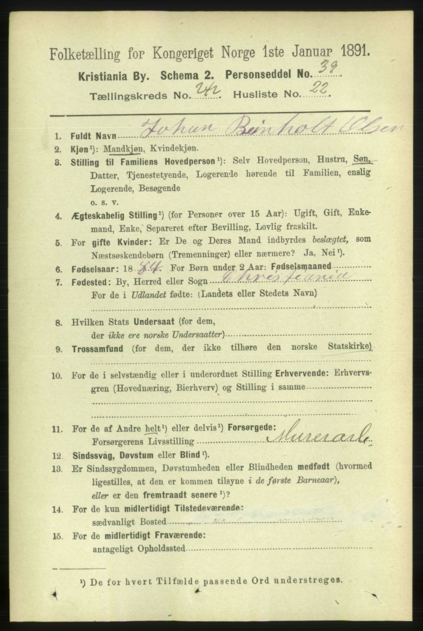 RA, 1891 census for 0301 Kristiania, 1891, p. 147520