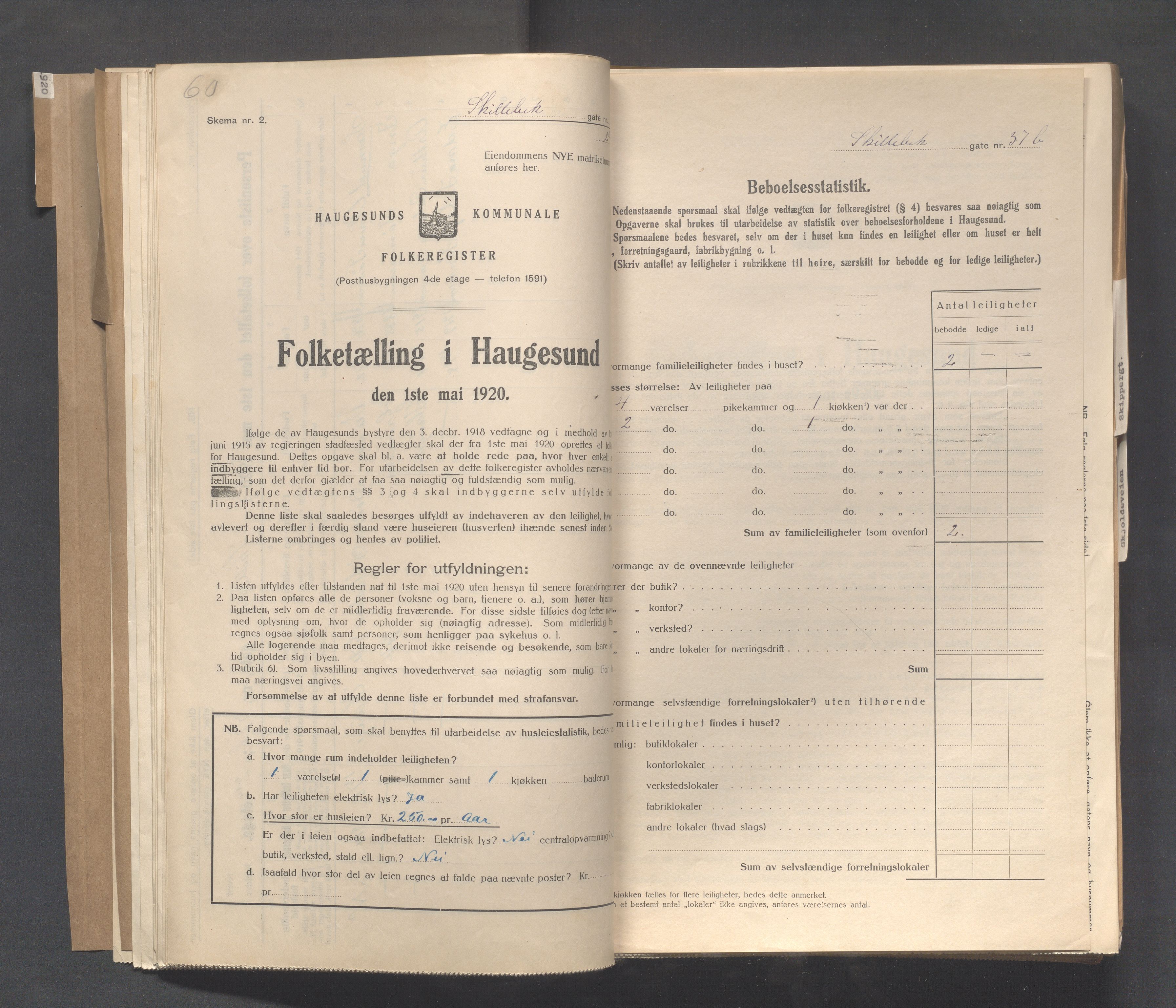 IKAR, Local census 1.5.1920 for Haugesund, 1920, p. 3749