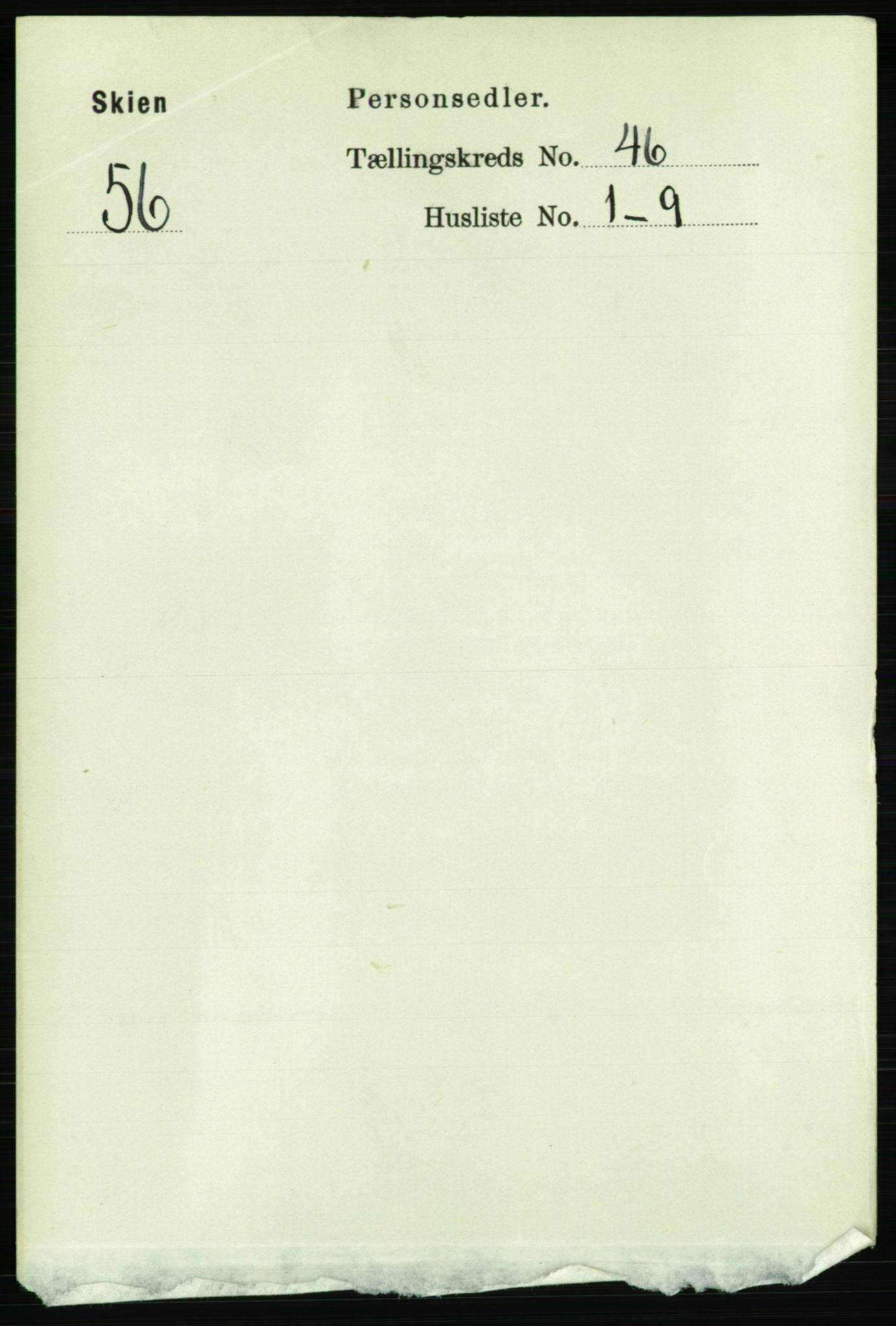 RA, 1891 census for 0806 Skien, 1891, p. 9136