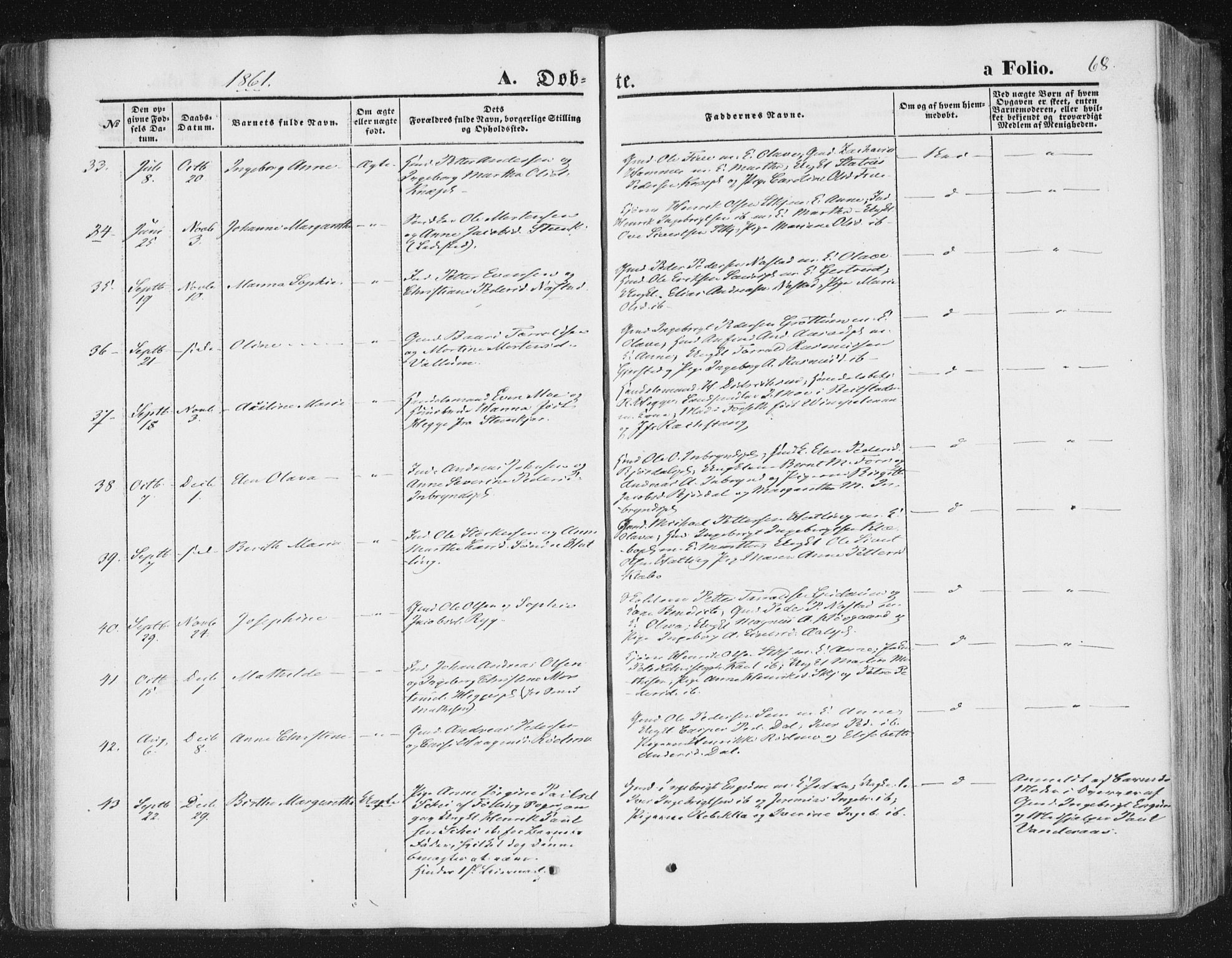 Ministerialprotokoller, klokkerbøker og fødselsregistre - Nord-Trøndelag, SAT/A-1458/746/L0447: Parish register (official) no. 746A06, 1860-1877, p. 68