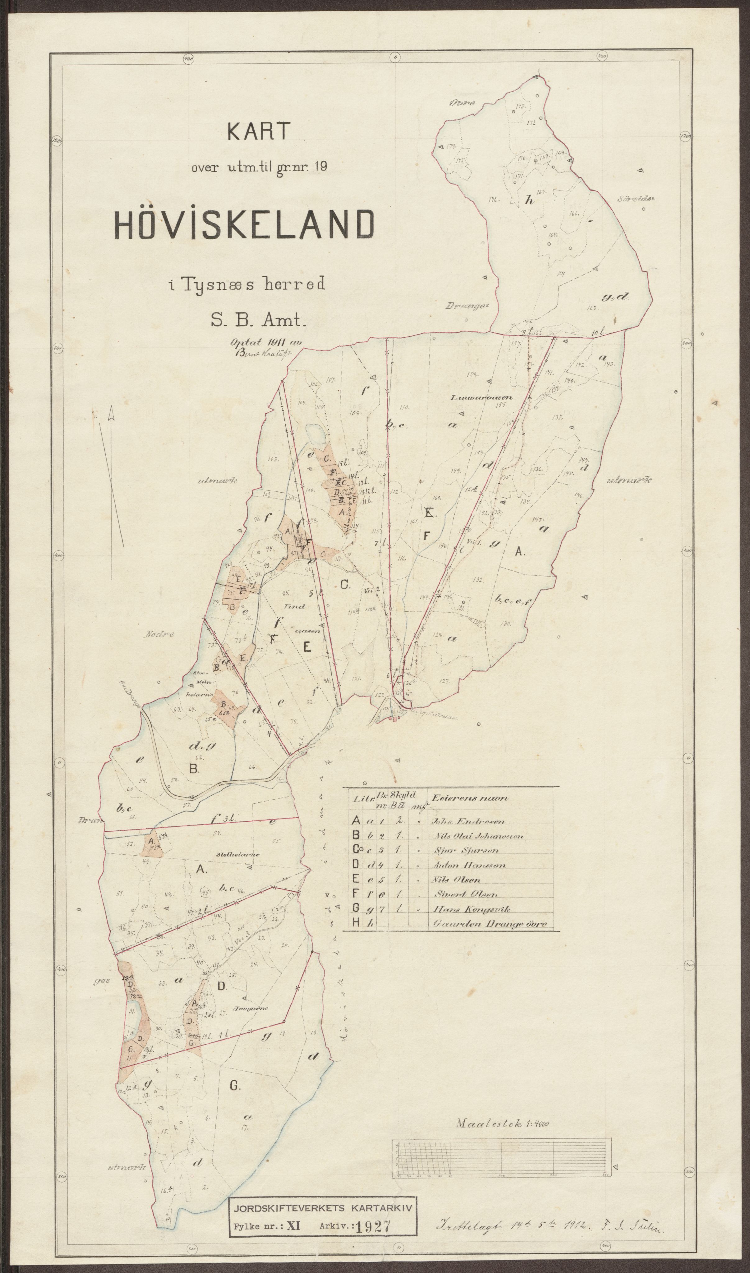 Jordskifteverkets kartarkiv, AV/RA-S-3929/T, 1859-1988, p. 2104