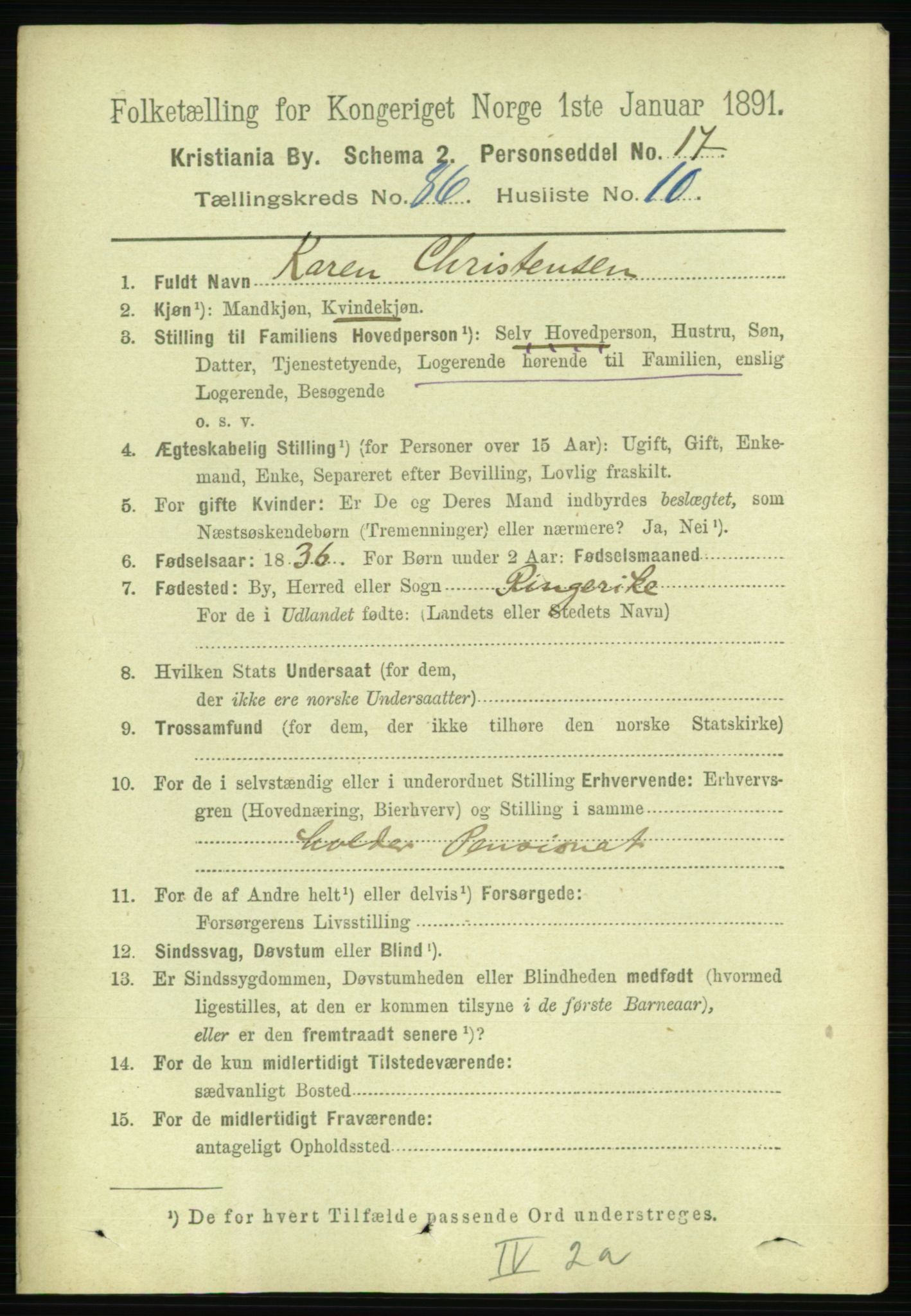 RA, 1891 census for 0301 Kristiania, 1891, p. 43337