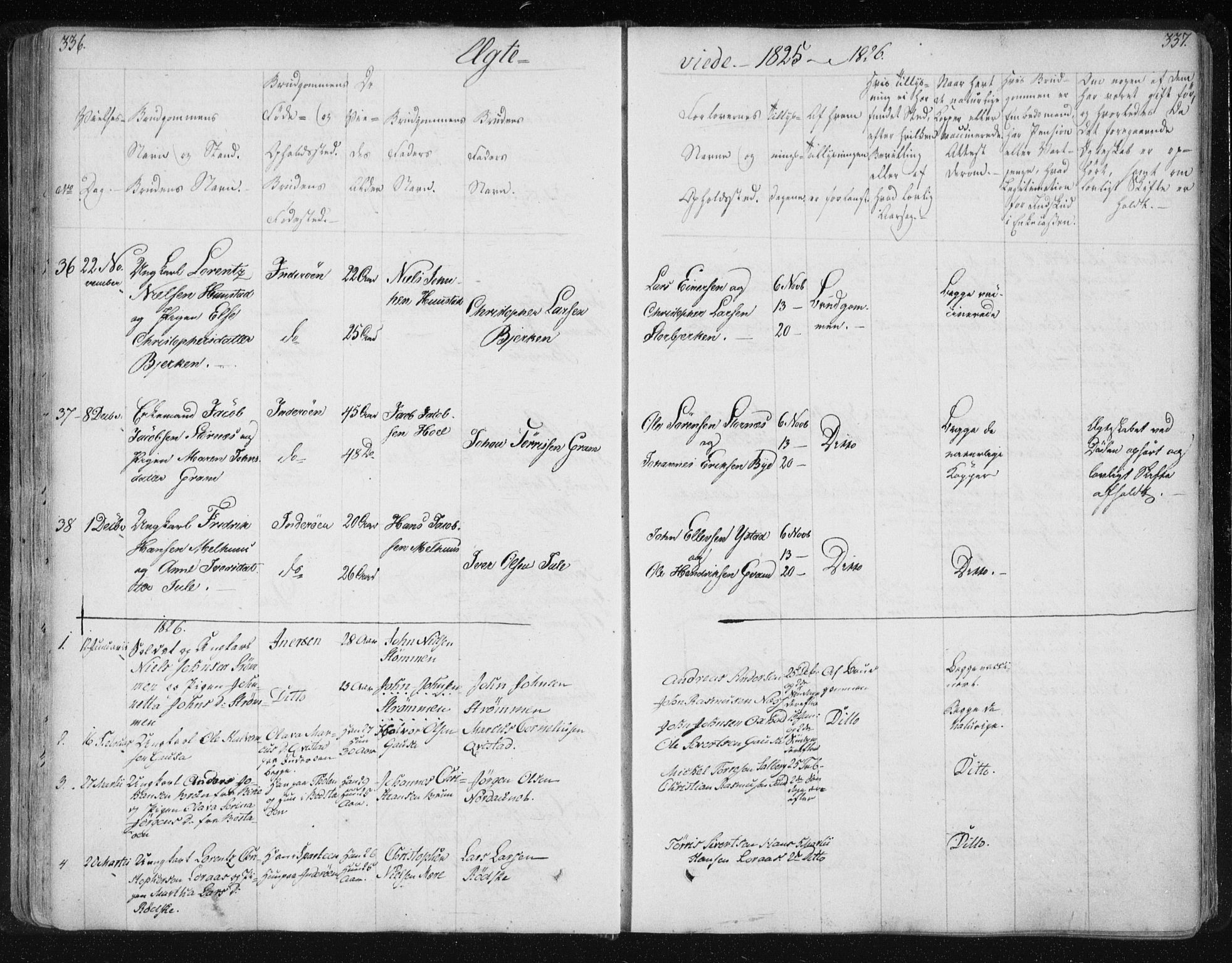 Ministerialprotokoller, klokkerbøker og fødselsregistre - Nord-Trøndelag, SAT/A-1458/730/L0276: Parish register (official) no. 730A05, 1822-1830, p. 336-337