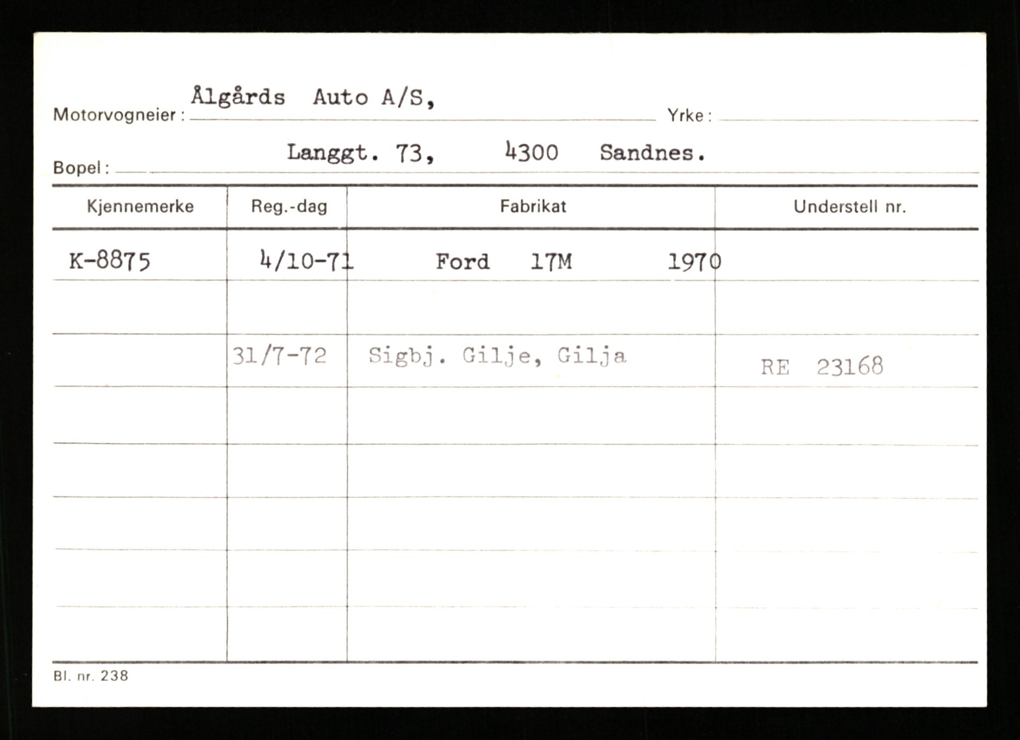 Stavanger trafikkstasjon, AV/SAST-A-101942/0/G/L0002: Registreringsnummer: 5791 - 10405, 1930-1971, p. 2025