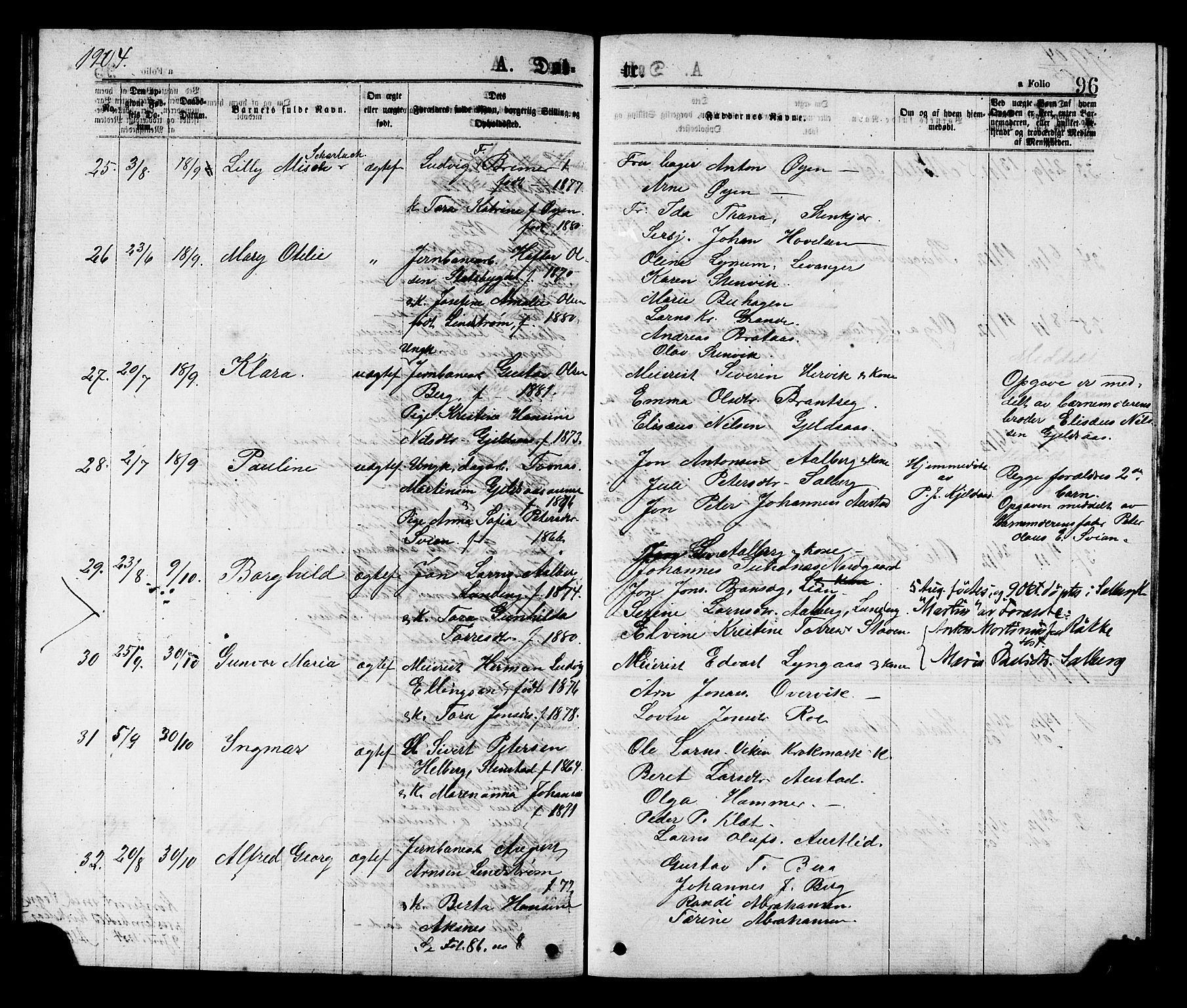 Ministerialprotokoller, klokkerbøker og fødselsregistre - Nord-Trøndelag, SAT/A-1458/731/L0311: Parish register (copy) no. 731C02, 1875-1911, p. 96
