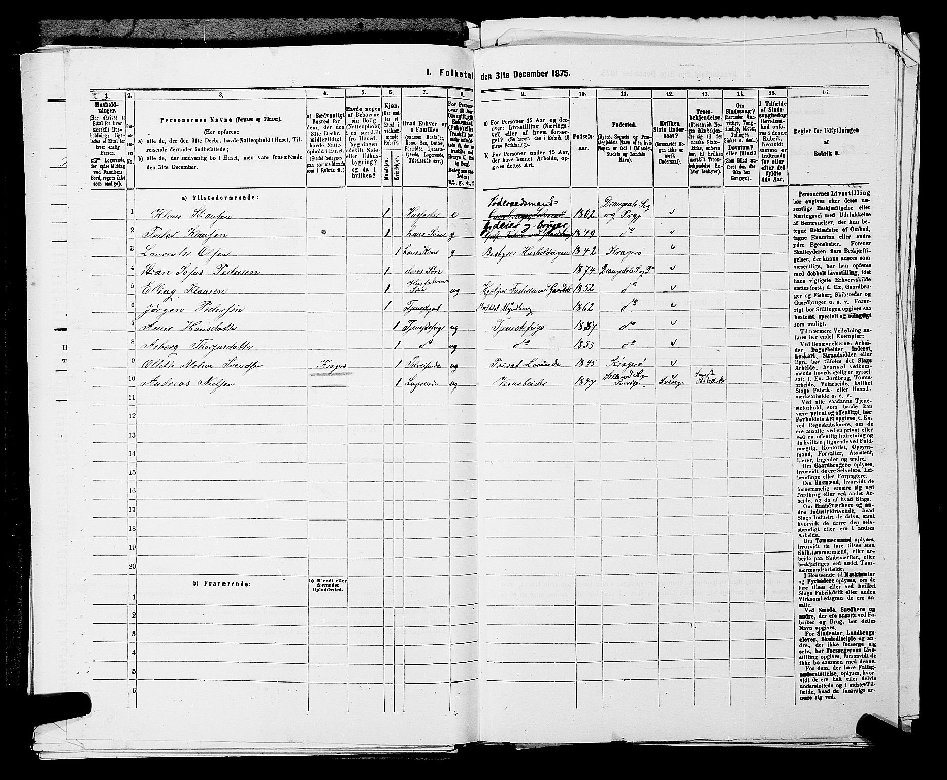 SAKO, 1875 census for 0817P Drangedal, 1875, p. 275