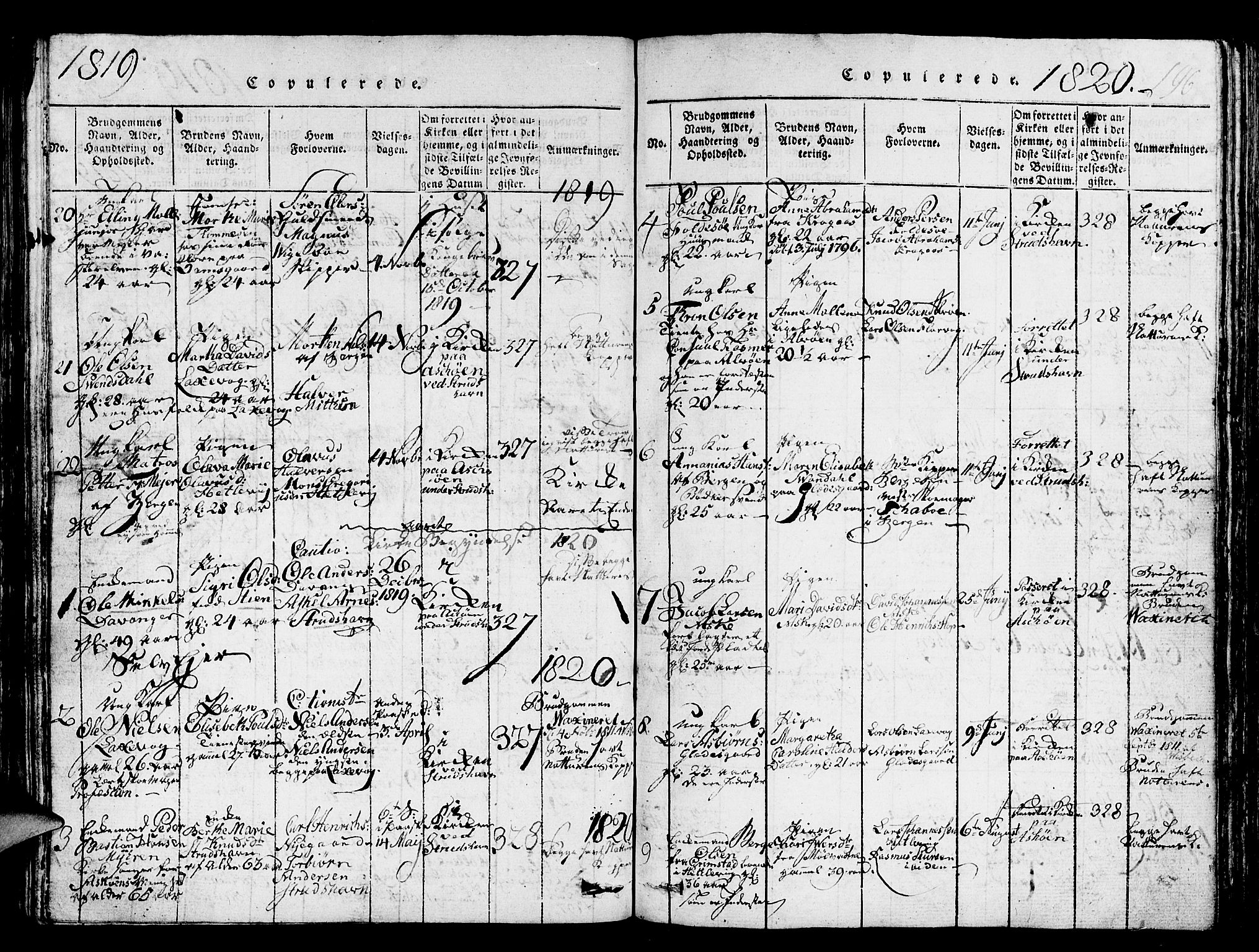Askøy Sokneprestembete, SAB/A-74101/H/Ha/Hab/Haba/L0002: Parish register (copy) no. A 2, 1815-1846, p. 196